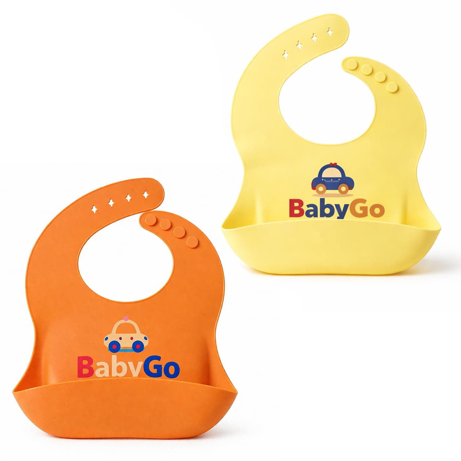 BabyGo Silicone Baby Feeding Bibs, Waterproof, Pack of 2 at ₹299 (57% Off) – Amazon