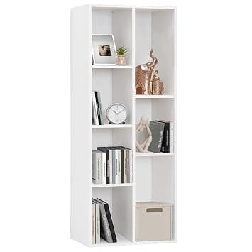 ABOUT SPACE 5 ft Book Shelf - 7 Cubes Engineered Wood DIY Book Rack Multipurpose Book Stand for Home Library Study Room Open Storage Organiz at ₹3193 – Amazon