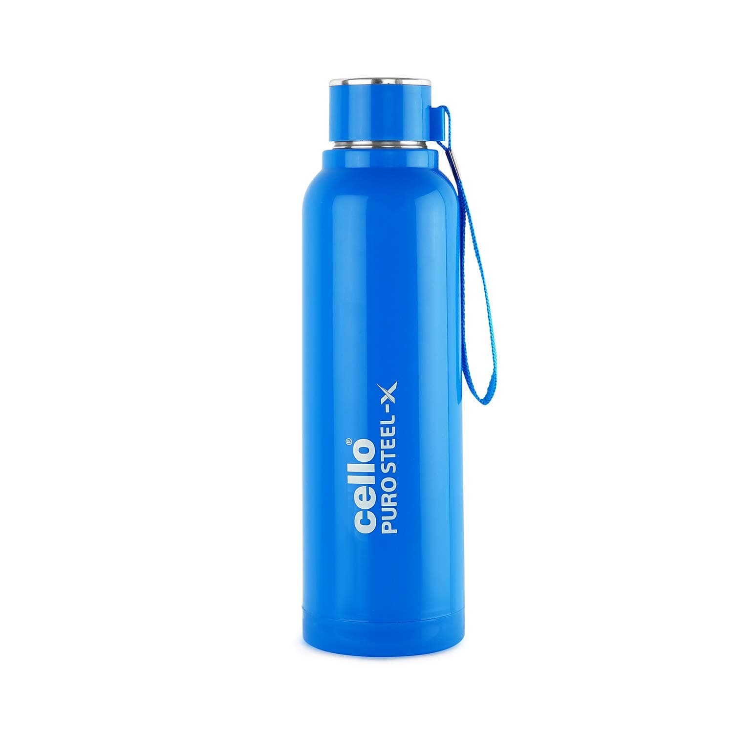 Cello Puro Steel-X Benz 900 | Water Bottle with Inner Steel and Outer Plastic | Insulated Water Bottle | 730 ml, Blue at ₹349 (41% Off) – Amazon