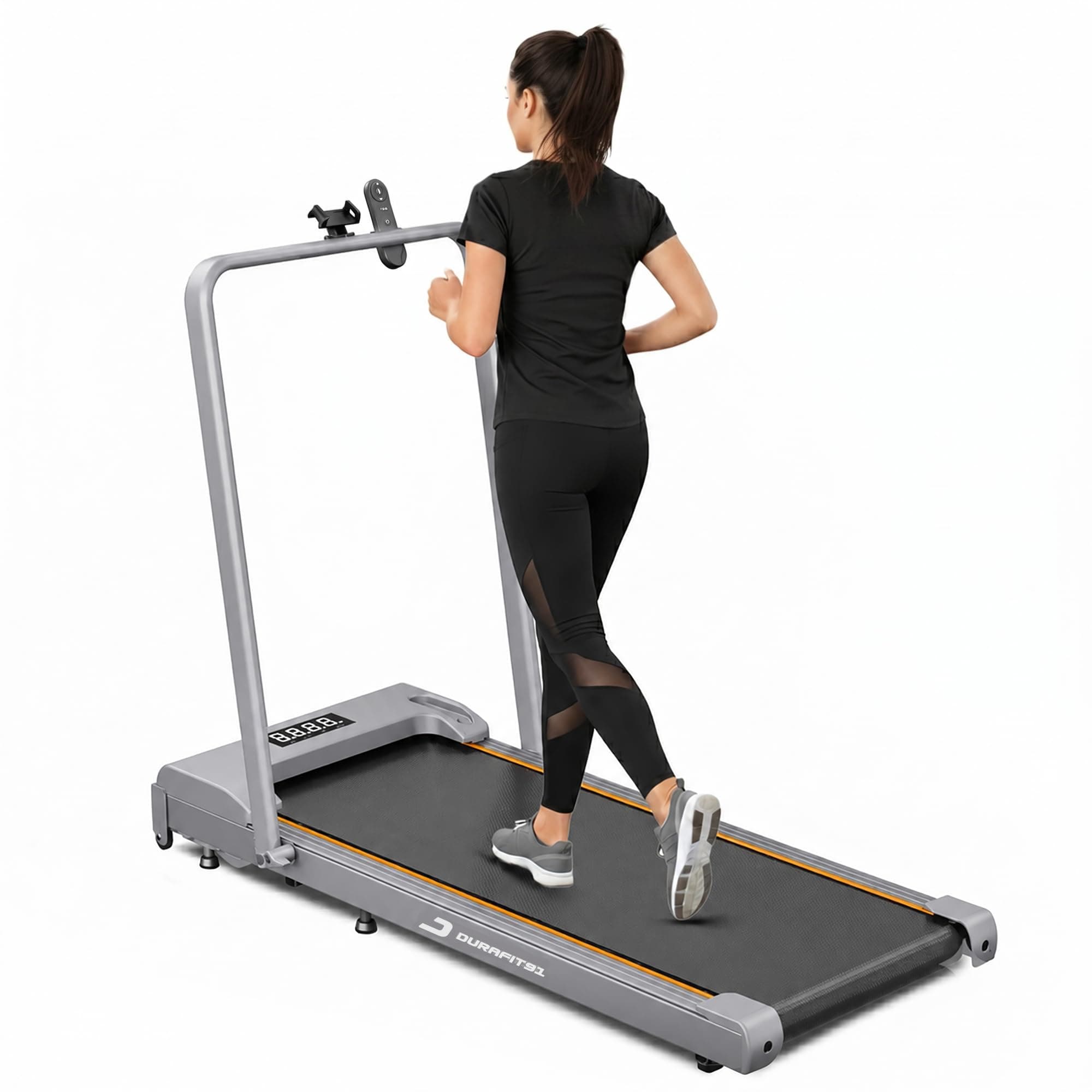 Durafit91 Compact 3HP Peak BLDC Motor Treadmill with Mobile Stand & Remote