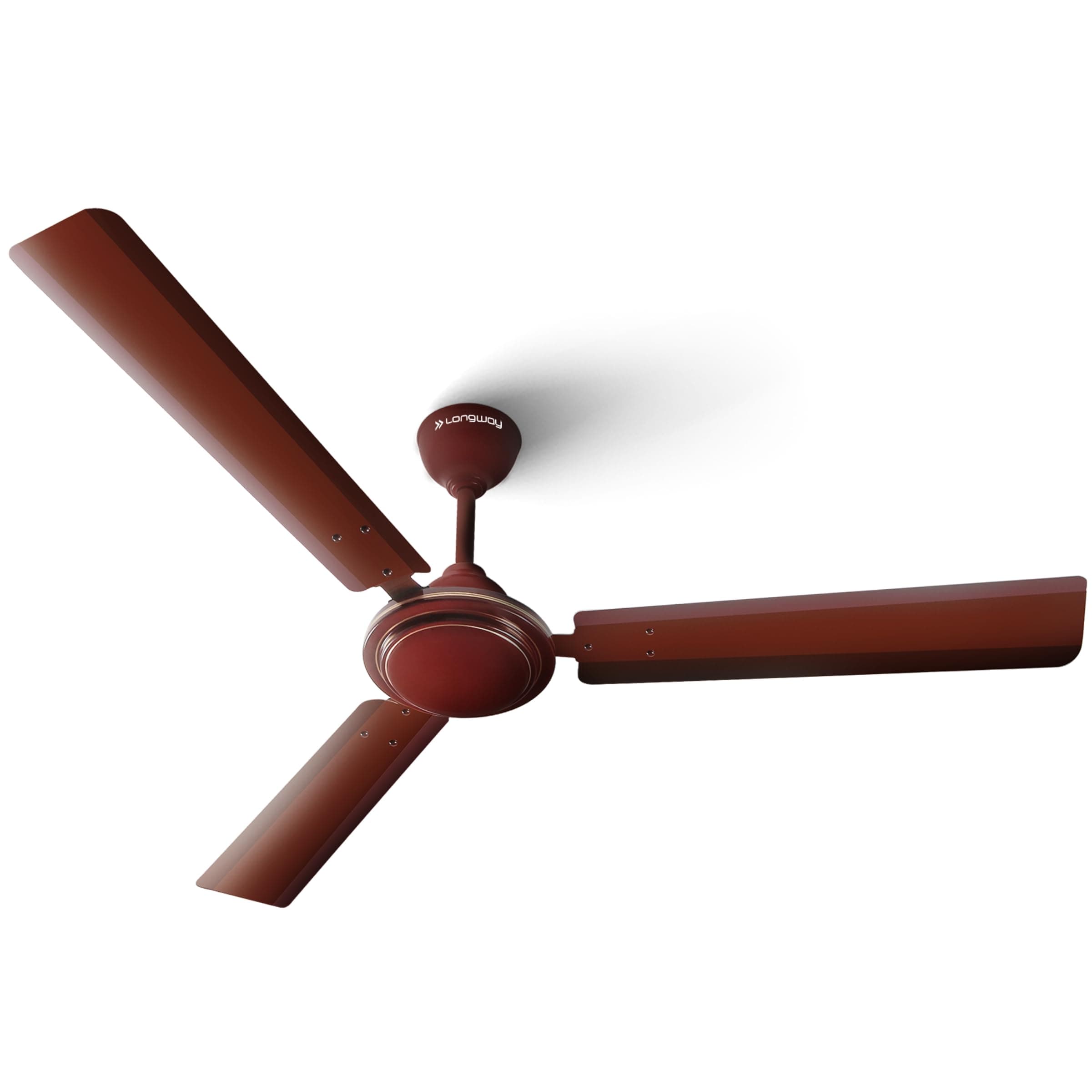 LONGWAY Nexa P1 1200 mm Ultra High Speed 3 Blade Anti-Dust Ceiling Fan, Brown at ₹1199 (47% Off) – Amazon