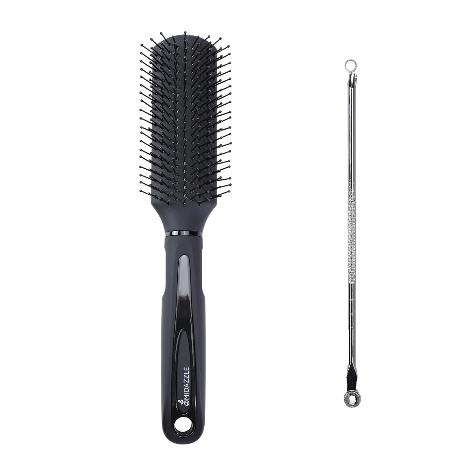 Midazzle Blackhead Remover and Black Silver Flat Hair Brush, Beauty Tool Set, 2 Pieces at ₹154 (61% Off) – Amazon