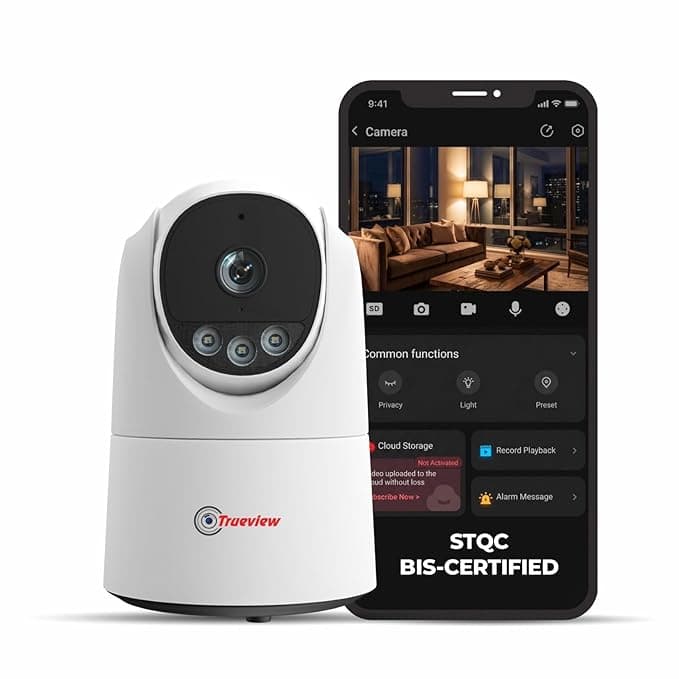 Trueview 3MP Wi-Fi ATC Robot CCTV Camera at ₹1,999 (60% Off) – Amazon
