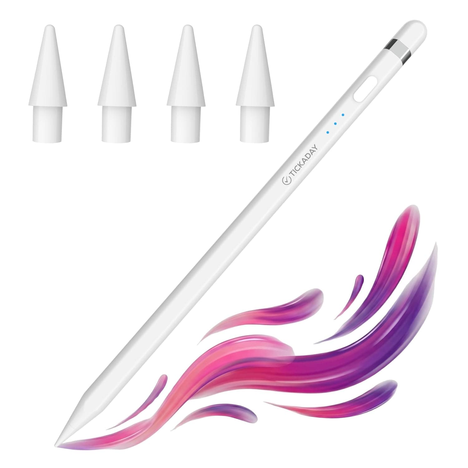 Tickaday iPad Pencil, Stylus Pen for iPad with Plam Rejection, iPad Pen Compatible for Apple iPad Gen 6/7/8/9/10/11, Air 3/4/5/M2/M3, Mini 5/6/7, Pro 1-6 (11"/12.9"/M4), White at ₹1499 (63% Off) – Amazon