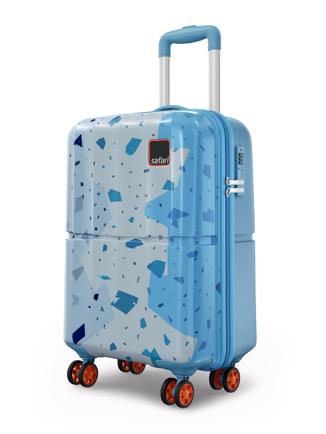 Safari Tazzo 8-Wheel 55cm Cabin Trolley Bag — Hard Case (Printed)