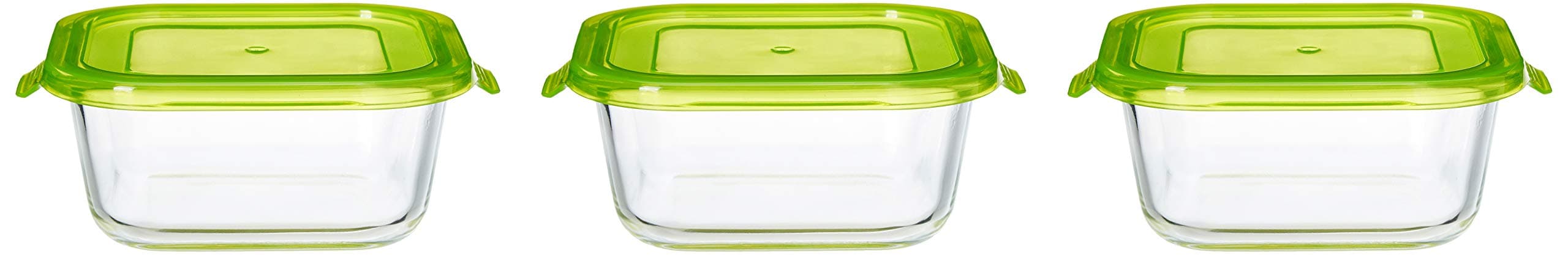 Solimo Borosilicate Glass Container Set, 3 Pieces at ₹337