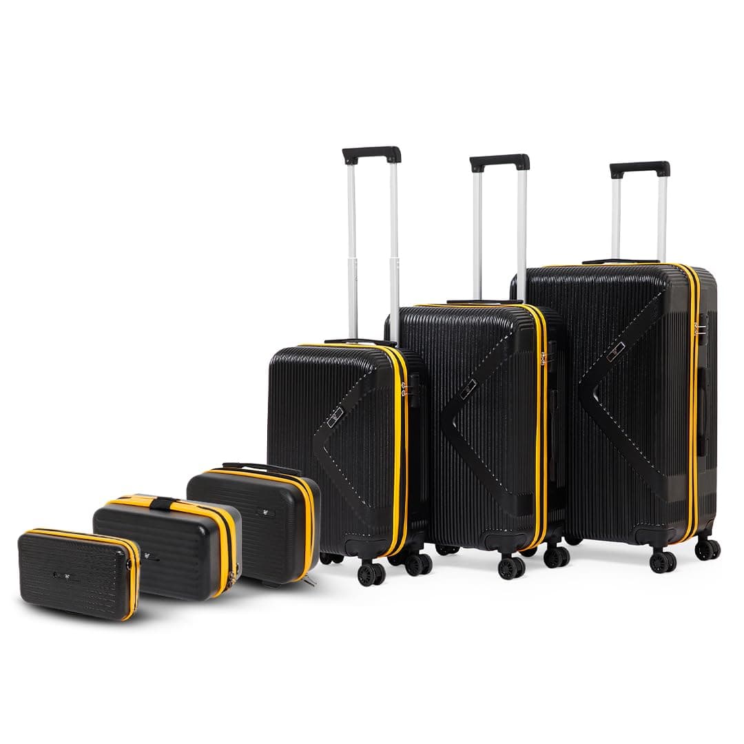 ACEPACK Brampton 6-Piece Family Luggage Set with Vanity Cases, Polycarbonate Hard Shell