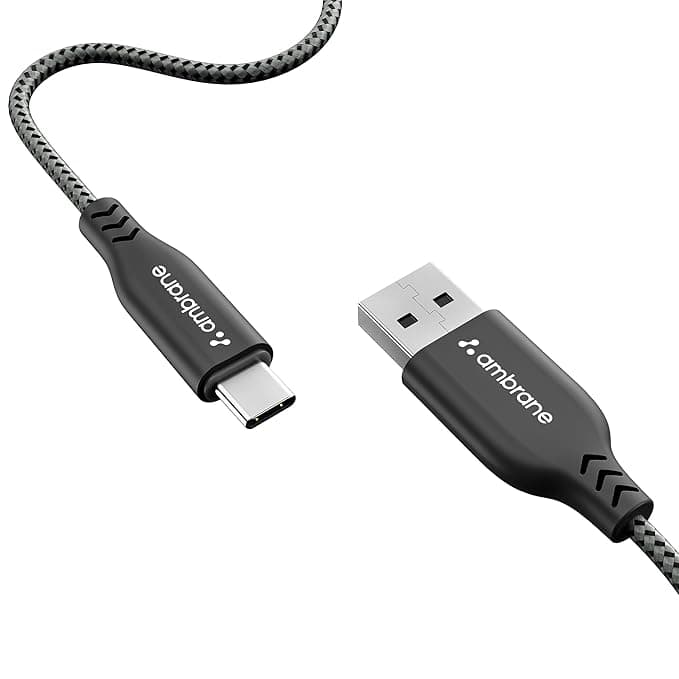 Ambrane Type-C Cable 3A Fast Charging 1M (Braided)