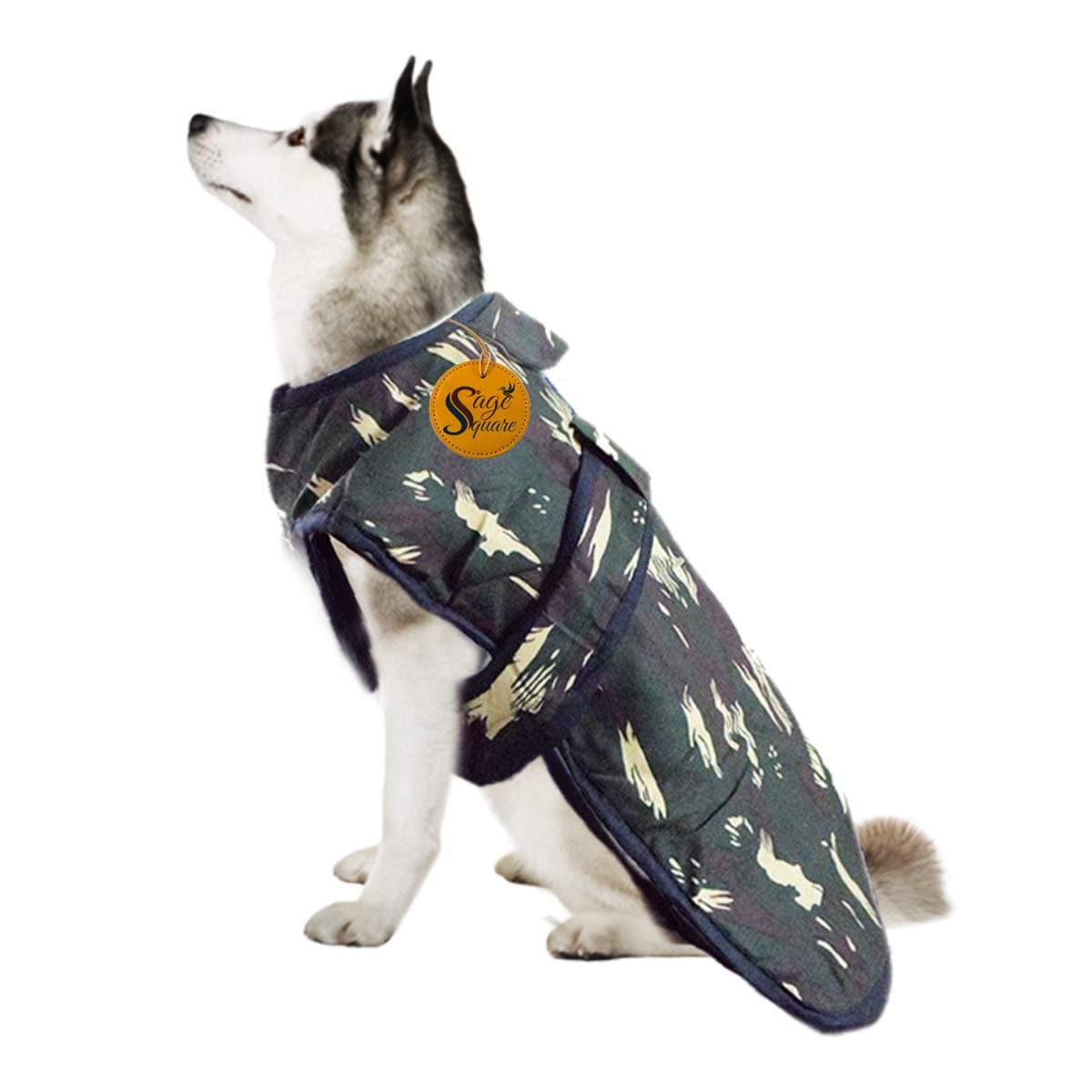 Sage Square Premium Dog Winter Ultra Warm Camouflage Army Coat Thicker Fleece Dog Hoodie Vest for Cold Weather (Size: XLarge) (26")