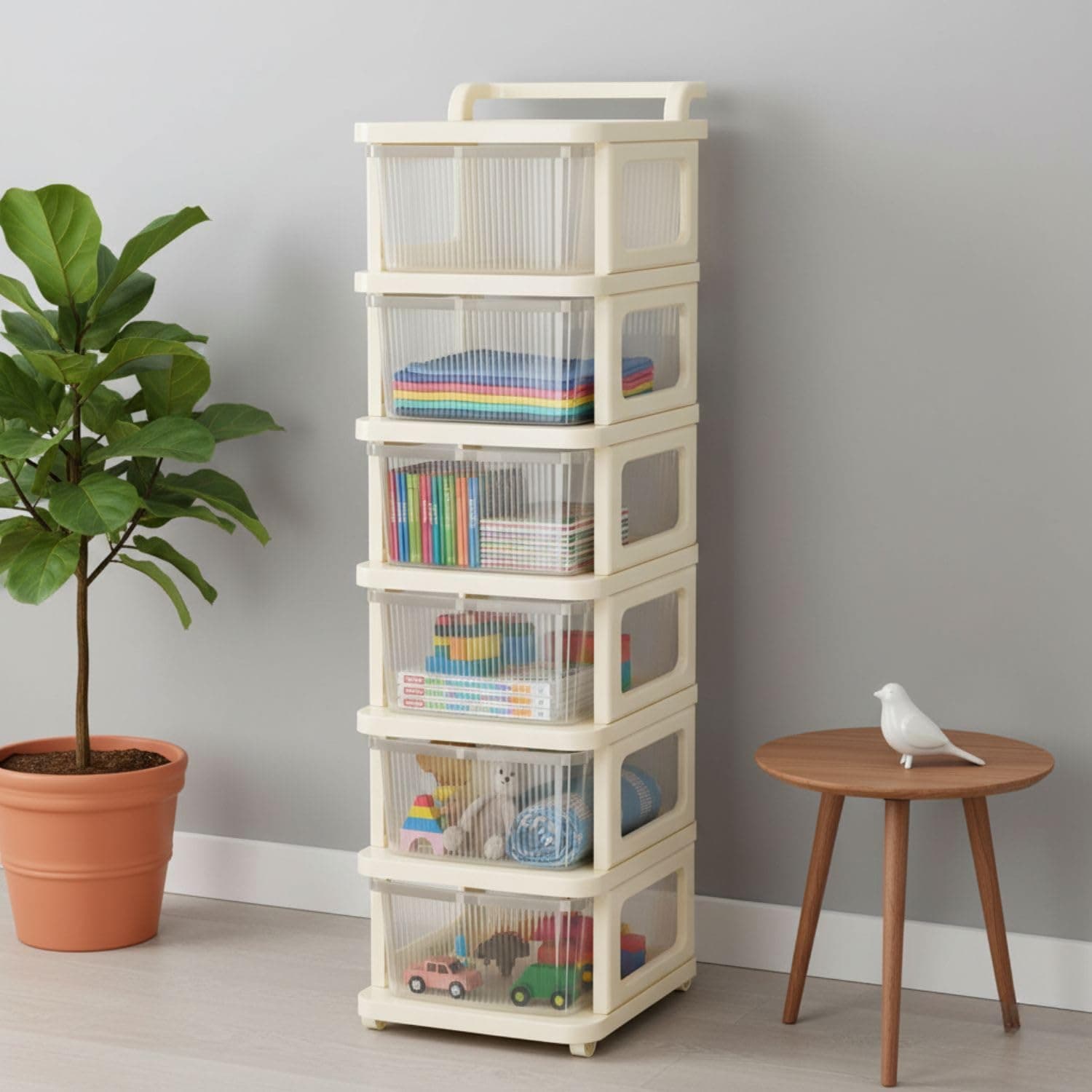 Aliensware 6-Layer Plastic Storage Drawer Organizer with Wheels at ₹1943 (78% Off) – Amazon