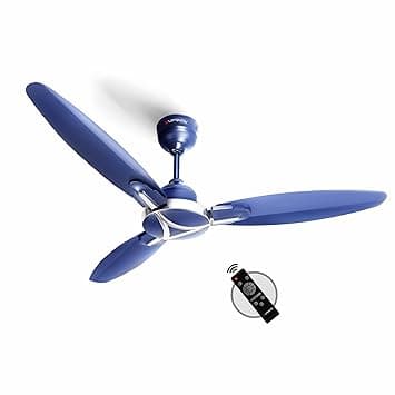 LONGWAY Zephyr 1200 mm BLDC Ceiling Fan with Remote Control | BEE 5 Star Rated Energy Efficient | Ultra High Speed 3 Blade Anti-Dust Decorative Ceiling Fan | 3 Years Warranty (1, Silver Blue) at ₹2154 (62% Off) – Amazon