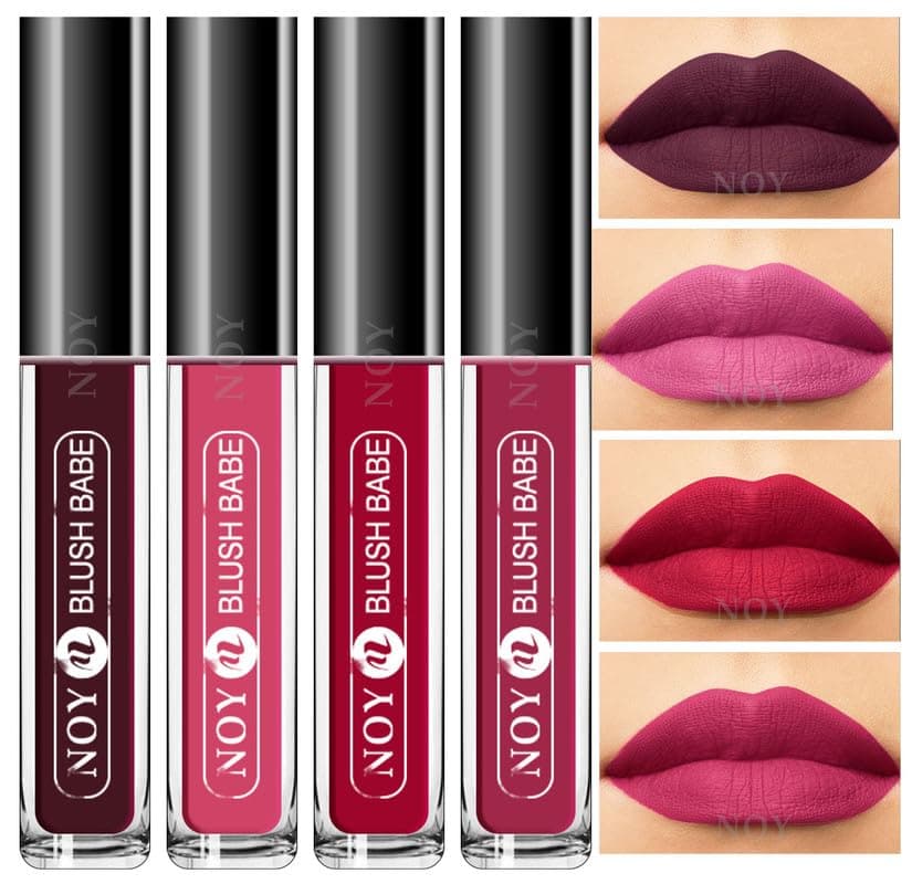 NOY Waterproof Matte Liquid Lipstick (Pack of 4)