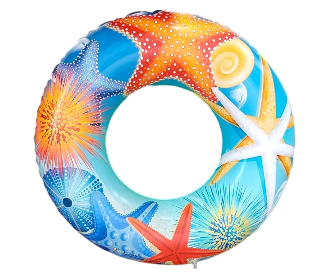 Inflatable Swimming Ring Pool Float, 50-90 cm, Multicolor at ₹149 – Amazon