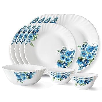 Larah by Borosil Pansy Fluted Opalware 13-Piece Dinner Set at ₹1,005 (53% Off)