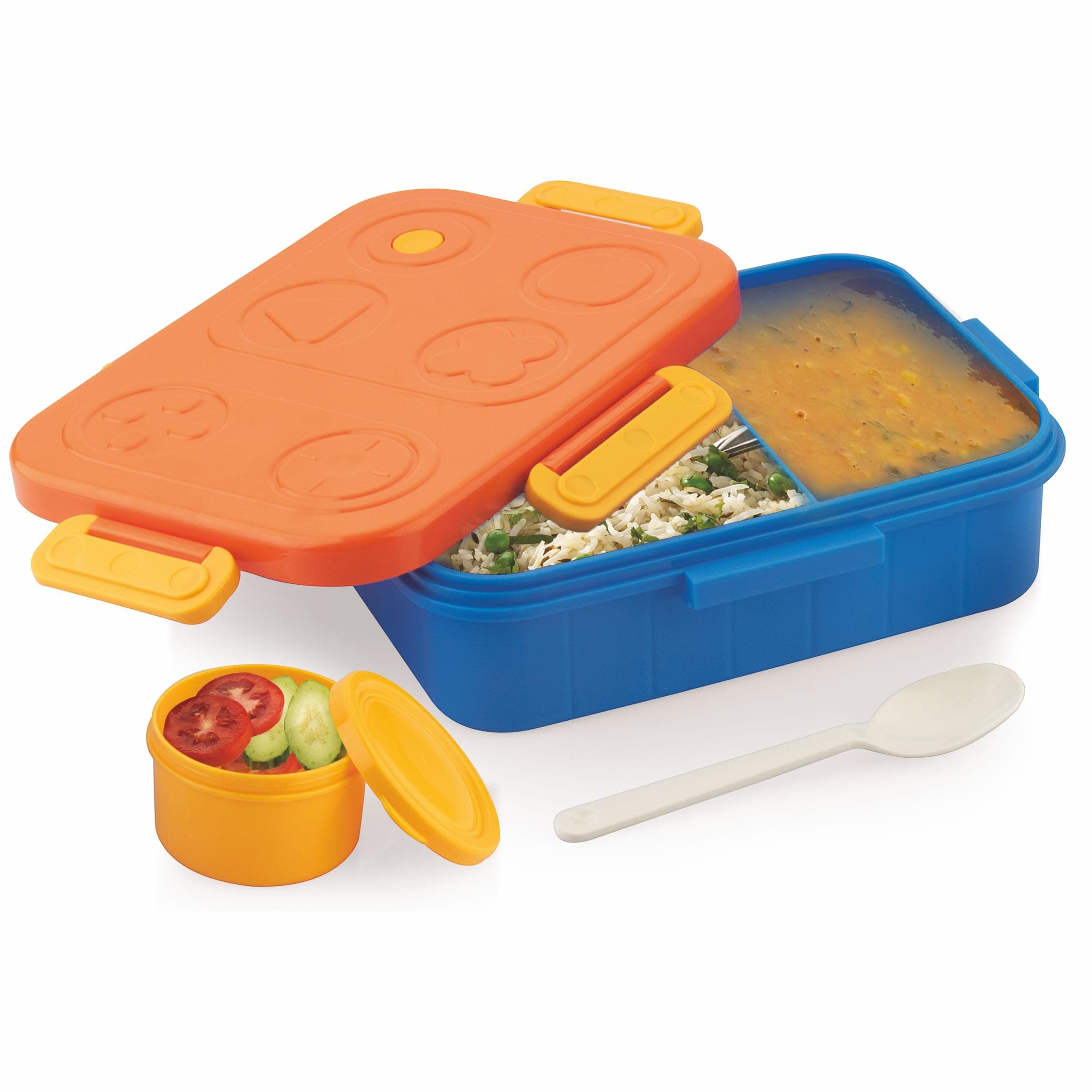 ATTRO TicTac Plastic Lunch Box (3 Compartment)