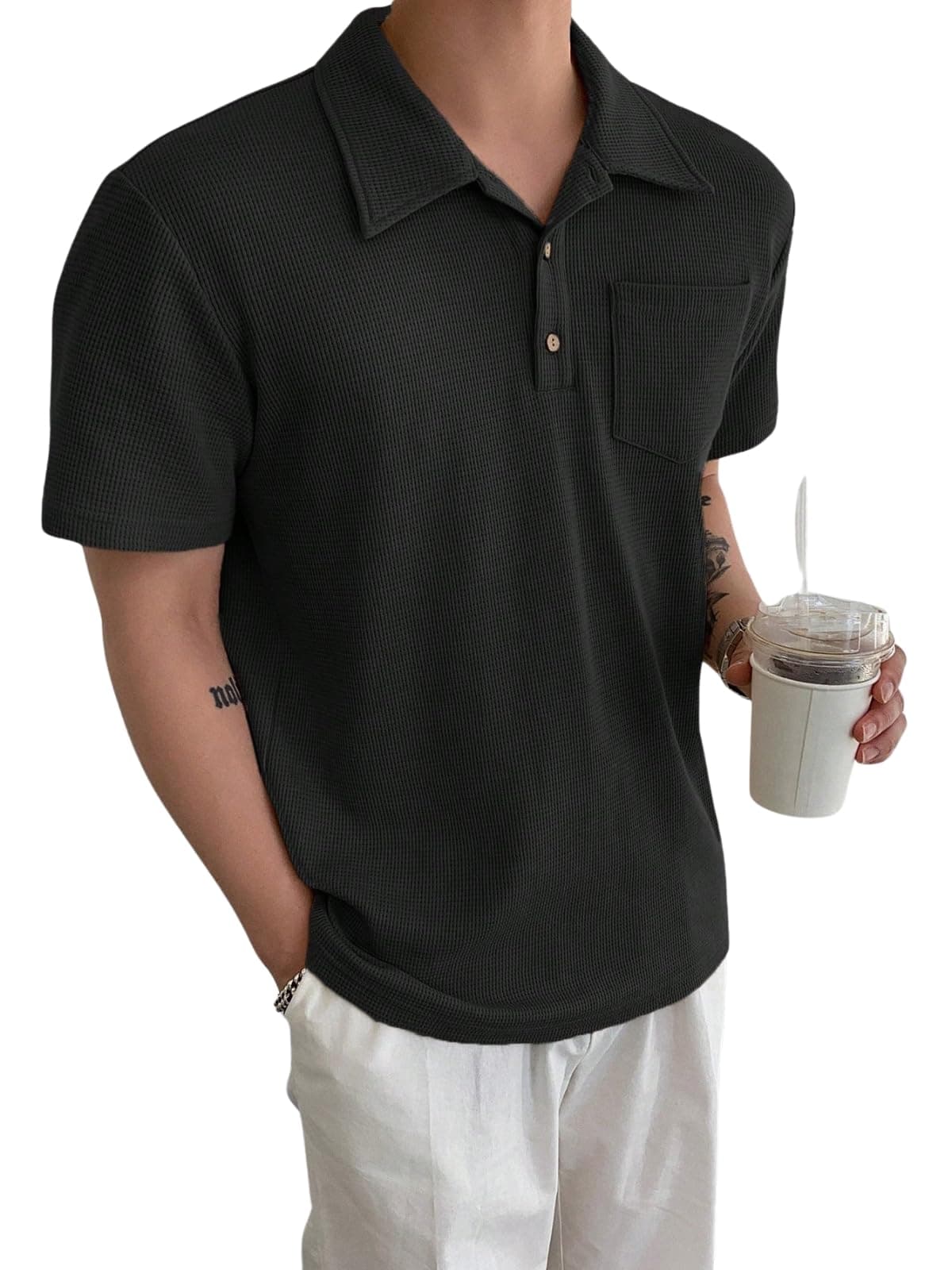 Leriya Fashion Men's Oversized Polo T-Shirt
