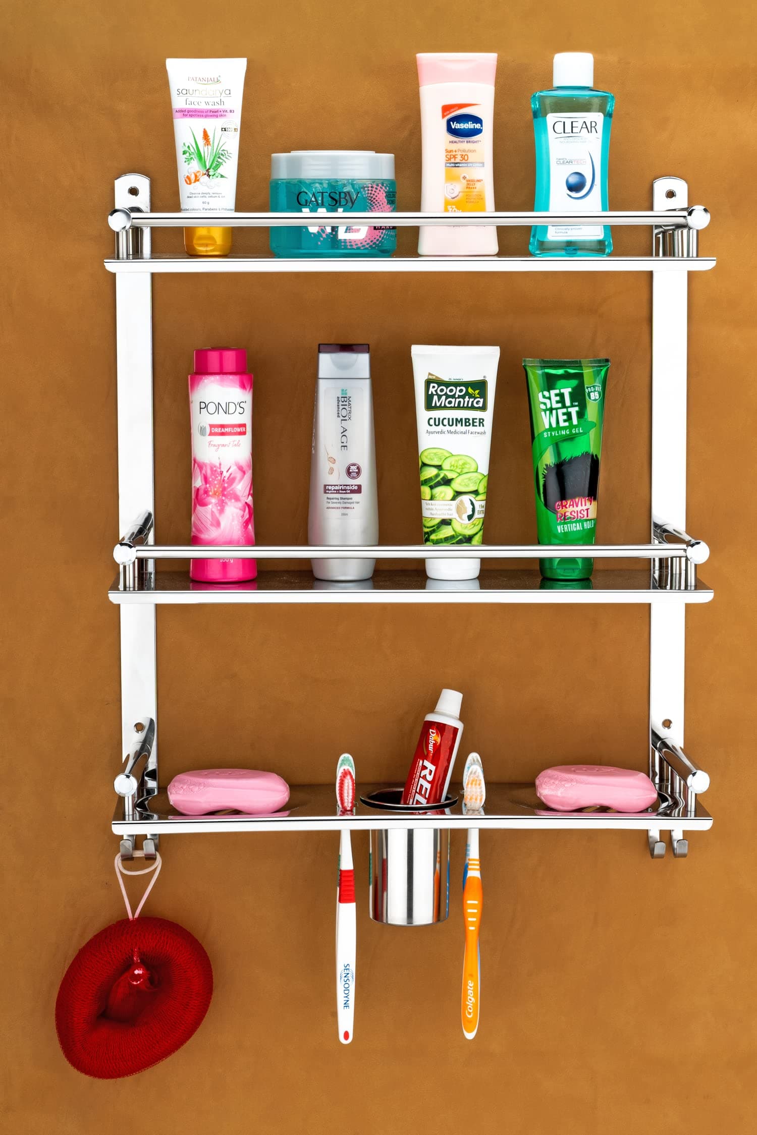 Oslen Stainless Steel 3-Layer Multipurpose Storage Shelf @ ₹229