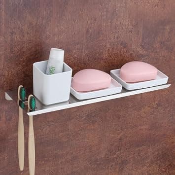 Plantex Stainless Steel Double Soap Dish with Tumbler Holder at ₹368 (77% Off)