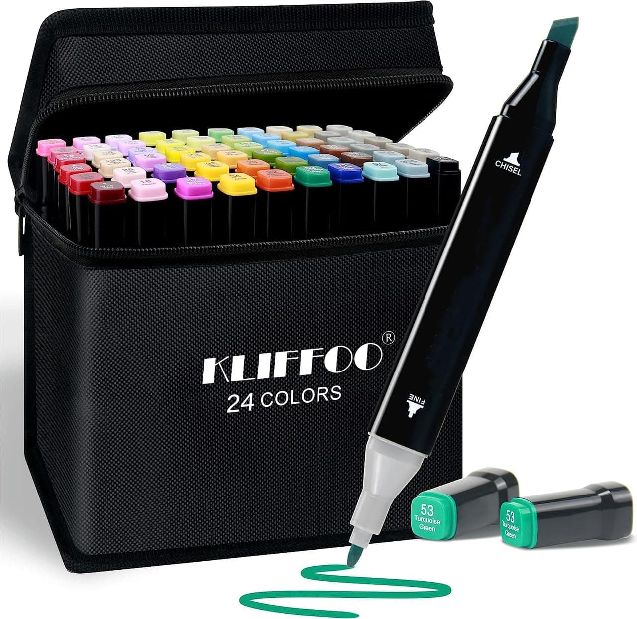 KLIFFOO Dual-Tip Art Markers (24 Colours)