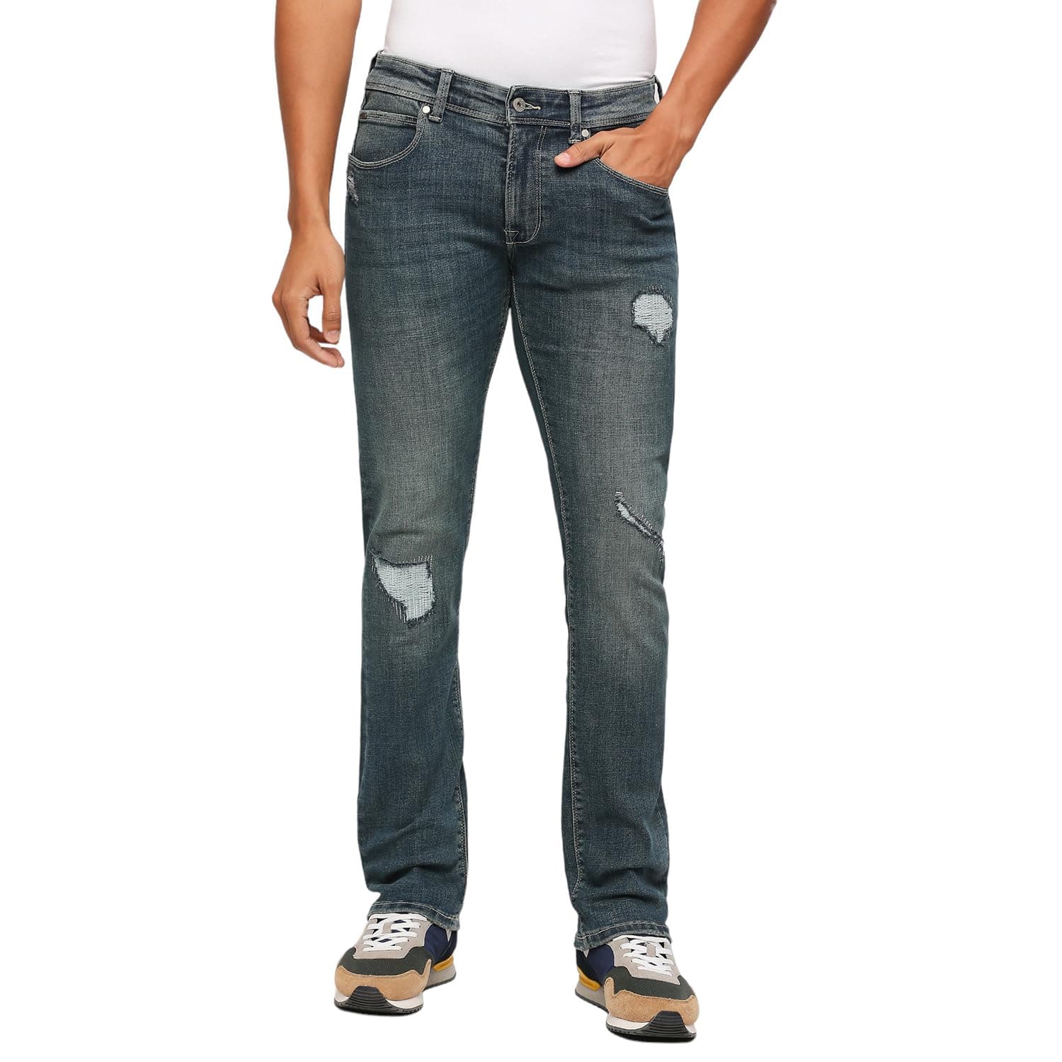 Pepe Jeans Men's Regular Fit Mid Rise Jeans