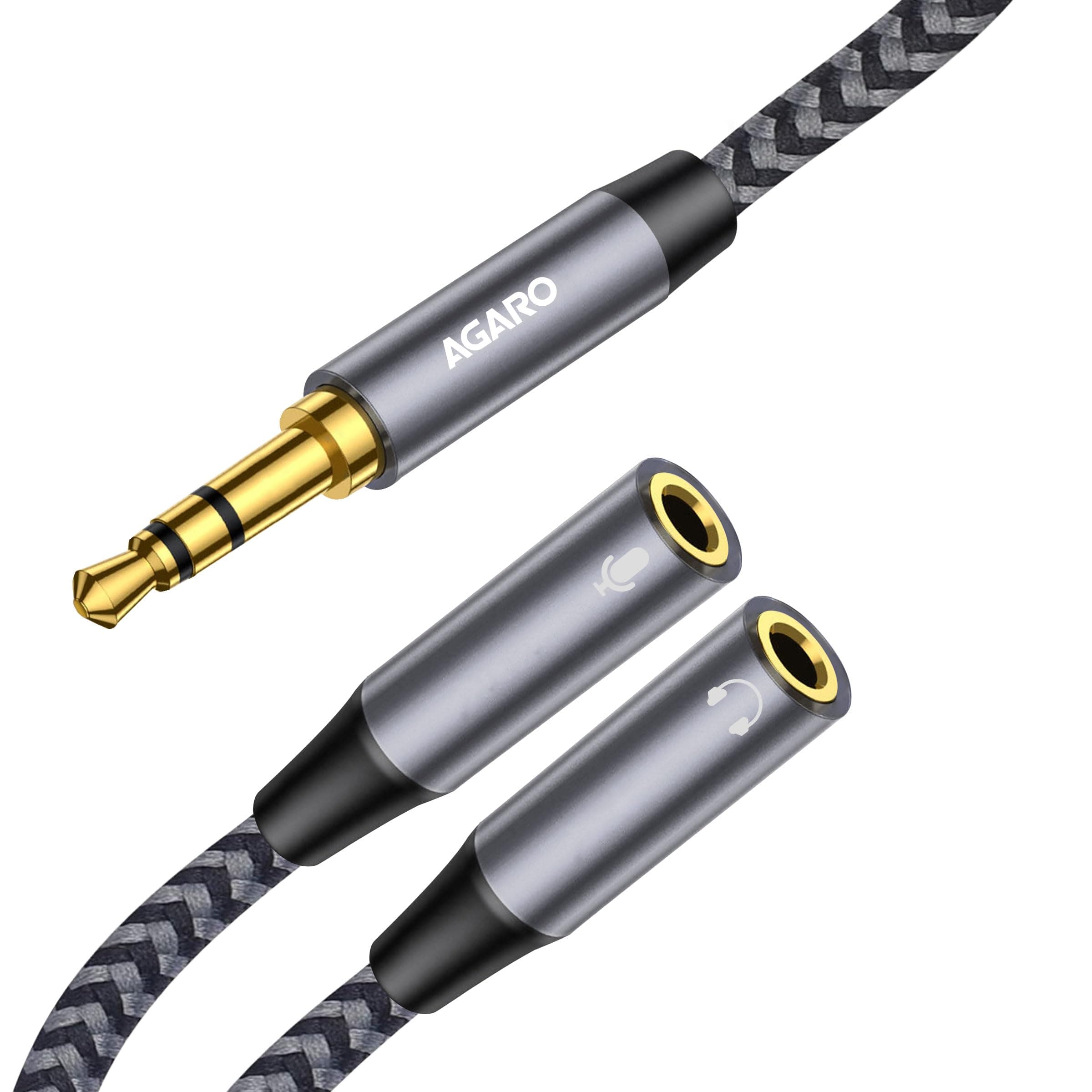AGARO TRRS Headphone Splitter, 3.5mm AUX Audio Adapter