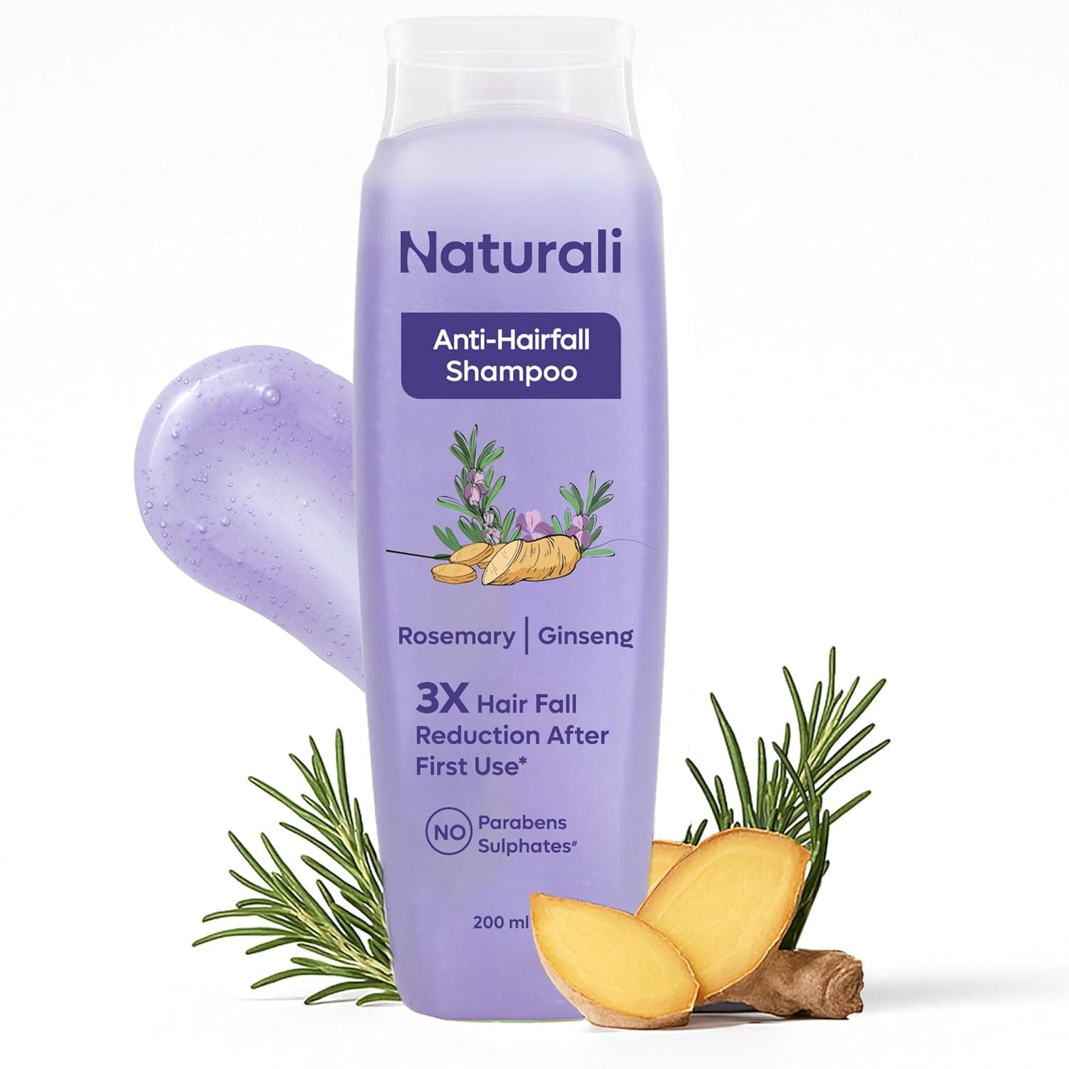 Naturali Anti Hairfall Shampoo | 3x Hair fall Control | With Rosemary, Biotin and Ginseng | No Sulfate No Paraben | Rosemary Shampoo for Hai at ₹249 – Amazon