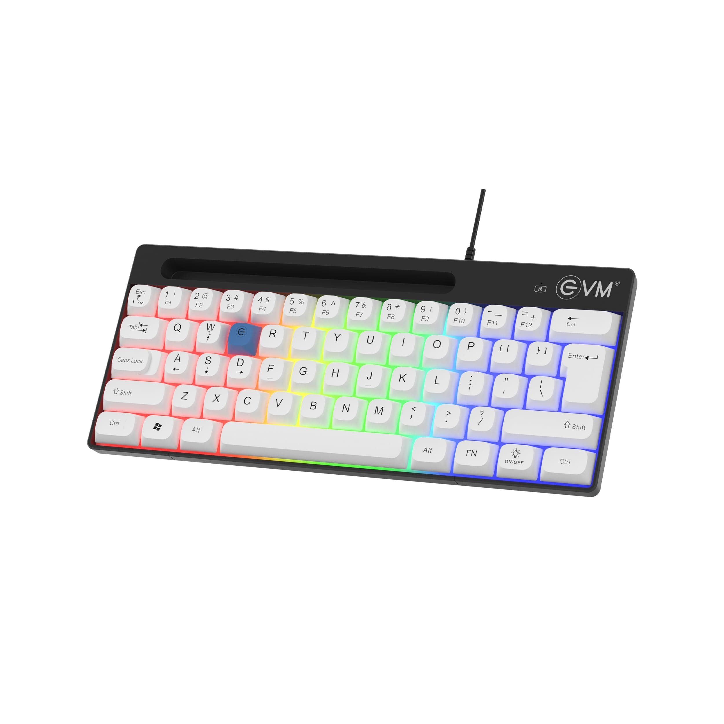 EVM Gaming Keyboard 62 Keys RGB | Compact Wired Keyboard | LED Backlit | Anti-Ghosting Keys | USB Keyboard for PC Laptop | Mini Gaming Keyboard | 1 Year Warranty(EVM-WDK-612)