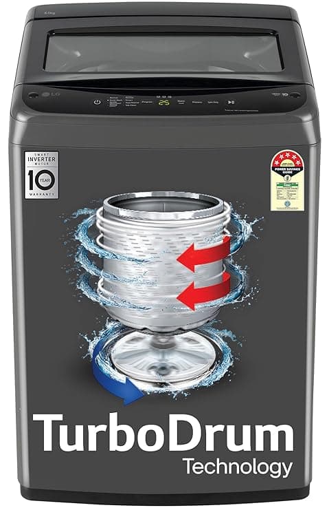 LG 8 Kg 5 Star Smart Inverter Top Load Washing Machine (T80VBMB4Z) at ₹20,490 (29% Off) – Amazon