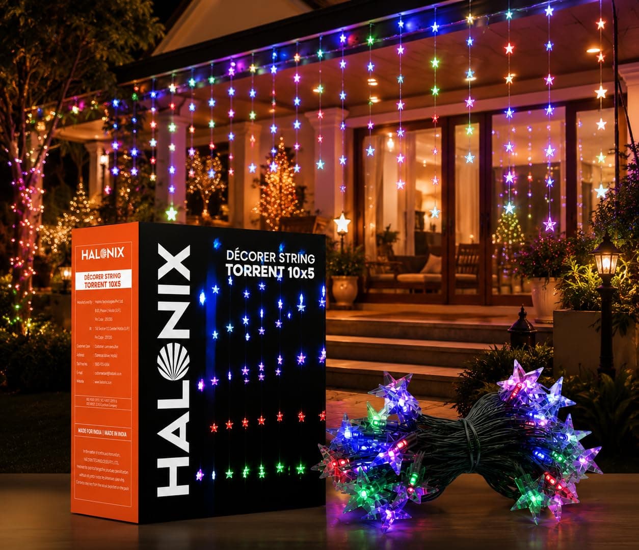 Halonix Decorer Torrent 10 x 5 Bright Led String Light | Diwali Light | Christmas Light | Wedding Light | Festive Lights for Home Decoration (Multicolor, 4 Meters, Pack 1) at ₹182 (85% Off) – Amazon