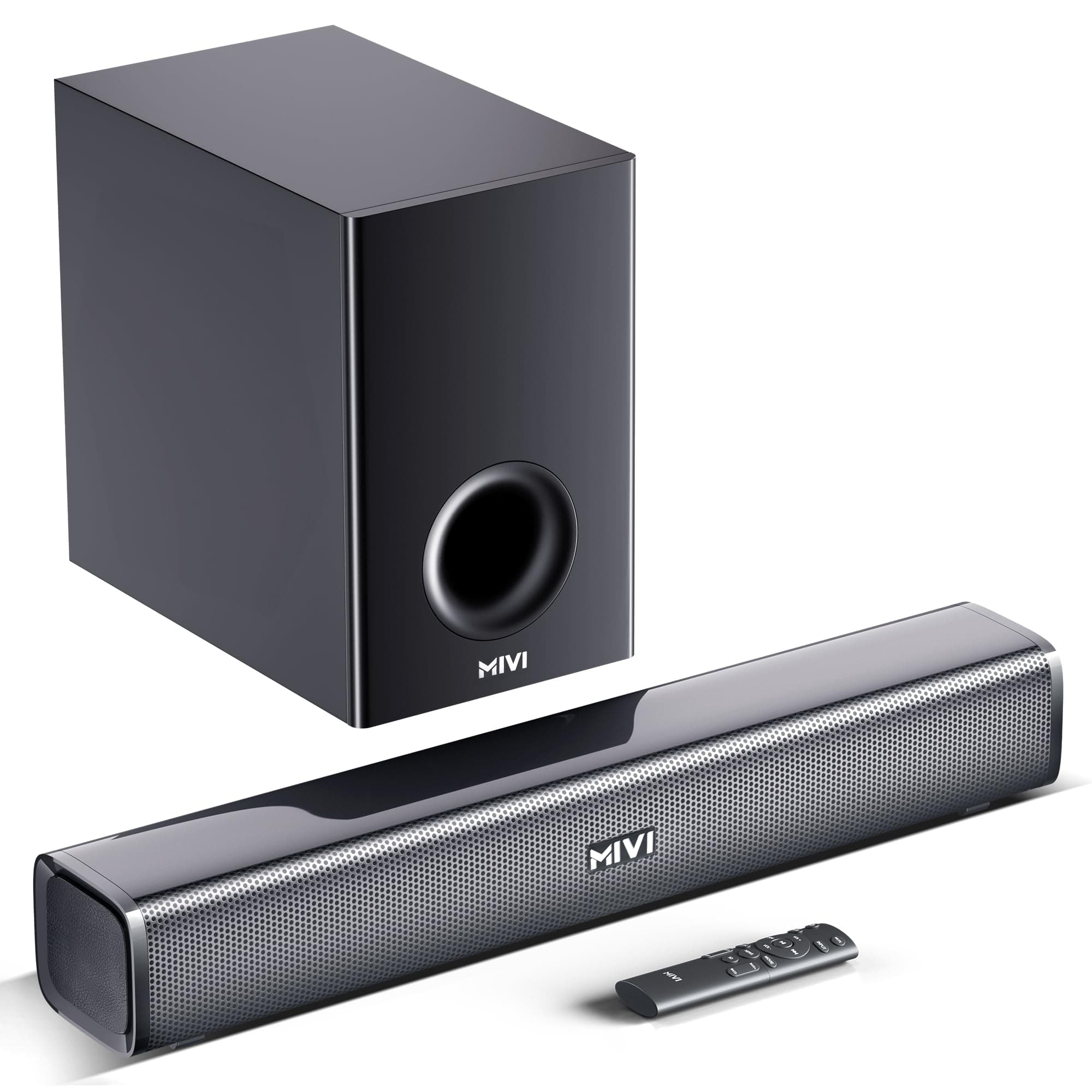Mivi Fort H120 Soundbar, 120W 2.1 Channel Home Theatre with External Subwoofer