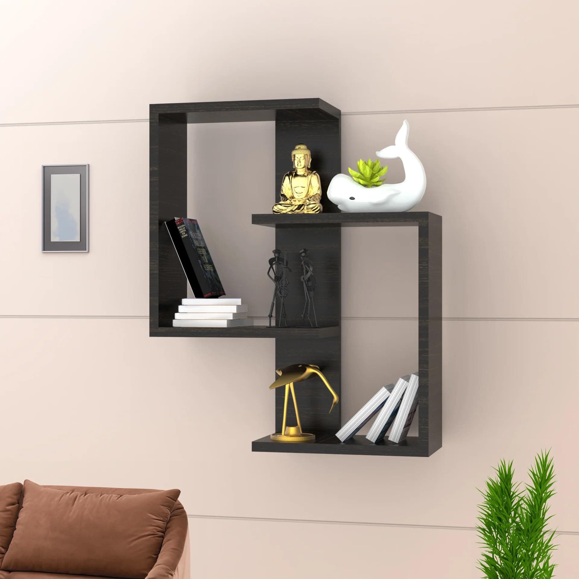 Furniture Café Wooden Wall Mounted Intersecting Shelf @ ₹578