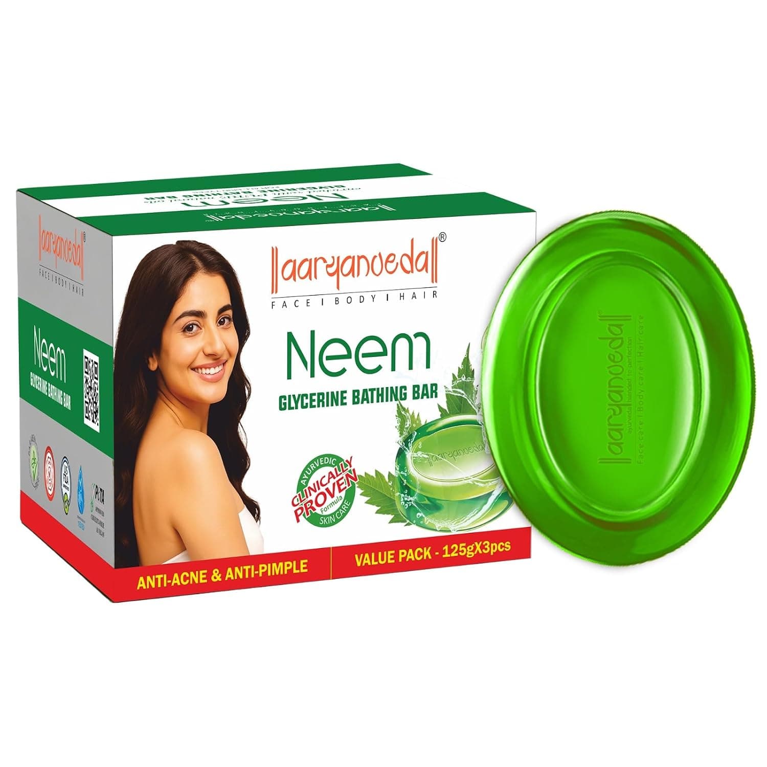 Aryanveda Neem Bathing Soap 125g (Pack of 4) at ₹136 (35% Off) – Amazon