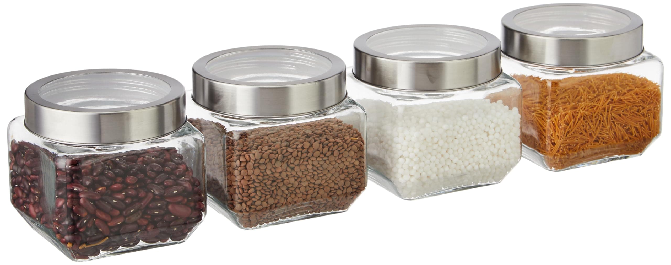 Amazon Brand Solimo Glass Jars, Set of 4, 910 ml at ₹418 (65% Off) – Amazon