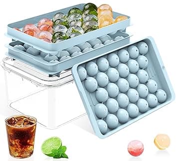 ARABIZ Plastic Mini Round Ice Cube Tray with Lid Ball Maker for Fresh Juice, Mocktails, Whiskey, Cocktails, Tea & Coffee 33 Cavity, Easy Rel at ₹149 – Amazon