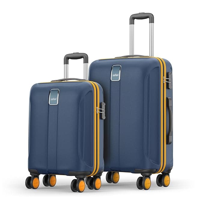 Safari Thorium Neo Set of 2 Polycarbonate Trolley Bags (55+66cm, 8 Wheels) at ₹3,599 (80% Off) – Amazon