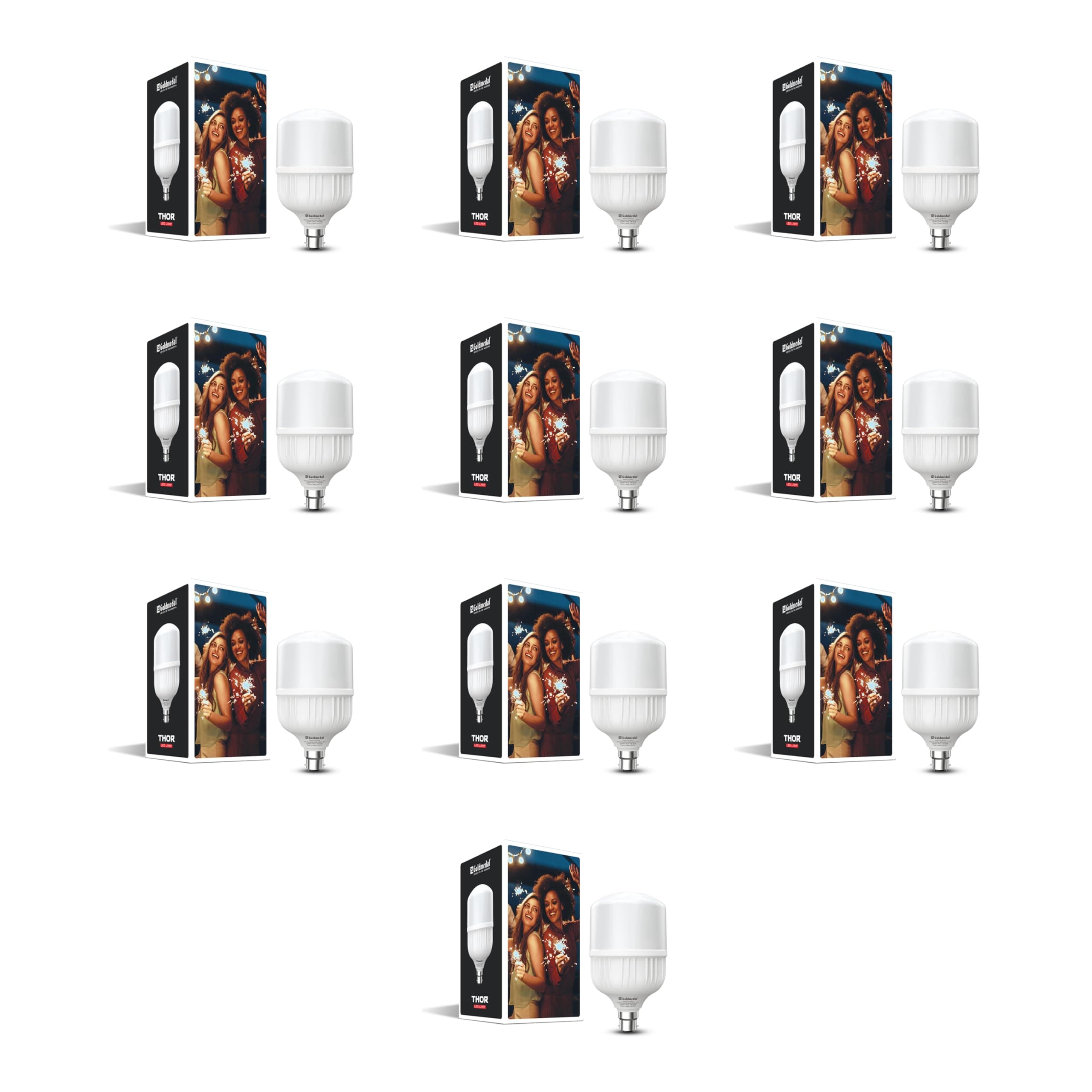 Goldmedal Thor 30W B22 LED Bulb (Pack of 10, Cool Daylight)