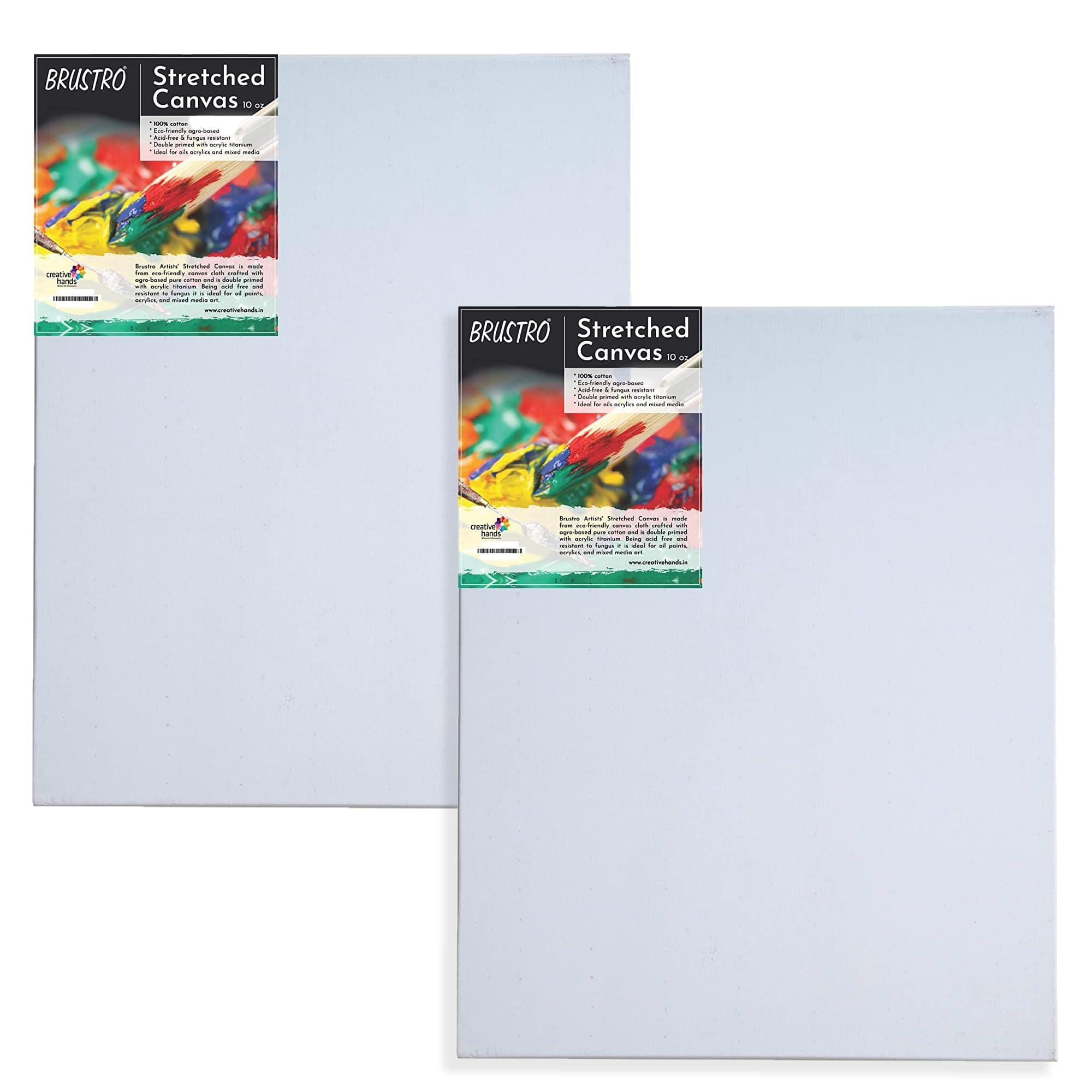 Brustro Artists Stretched Cotton Canvas 4"x6" (Pack of 2)