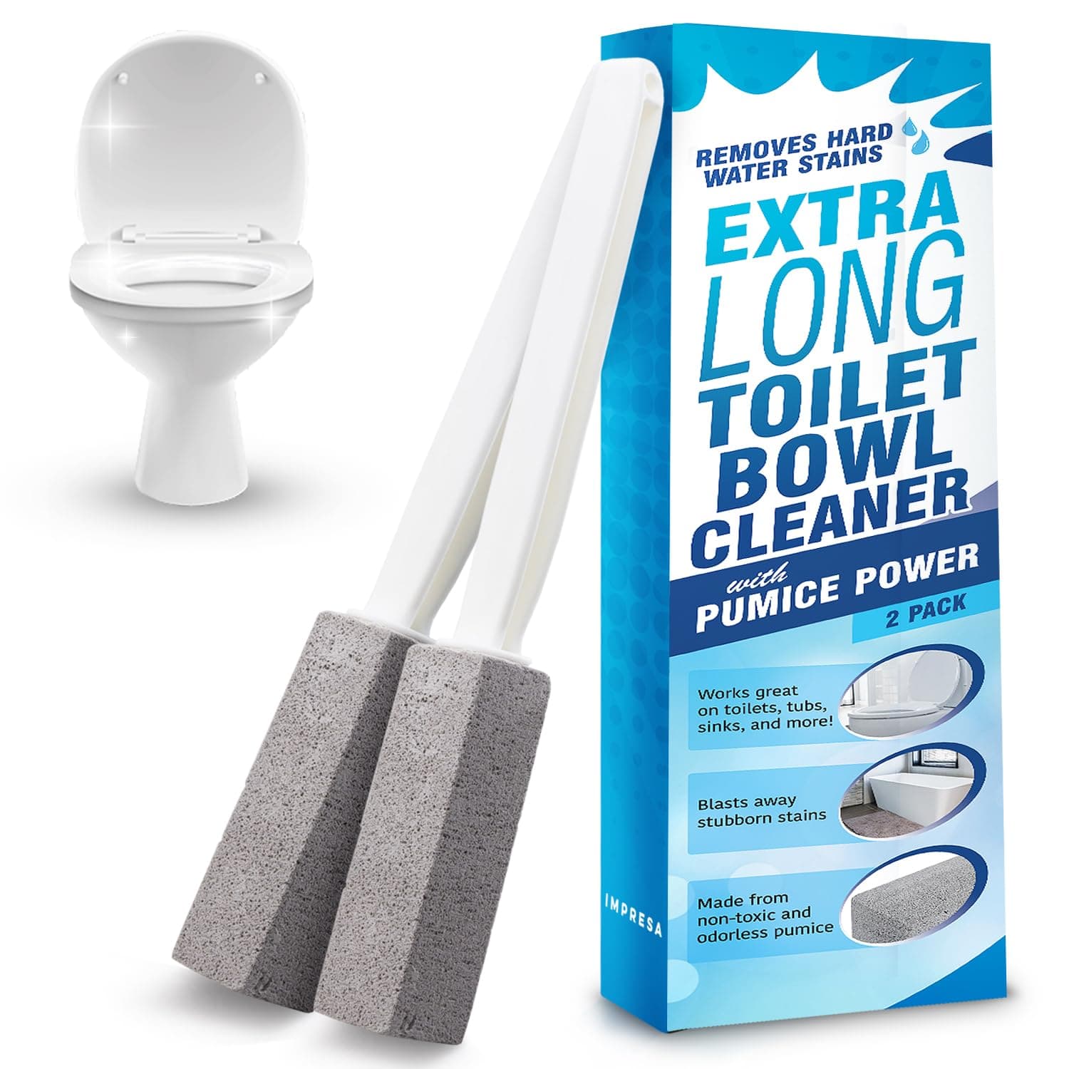 IMPRESA Pumice Stone Toilet Bowl Cleaner (2 Pack)