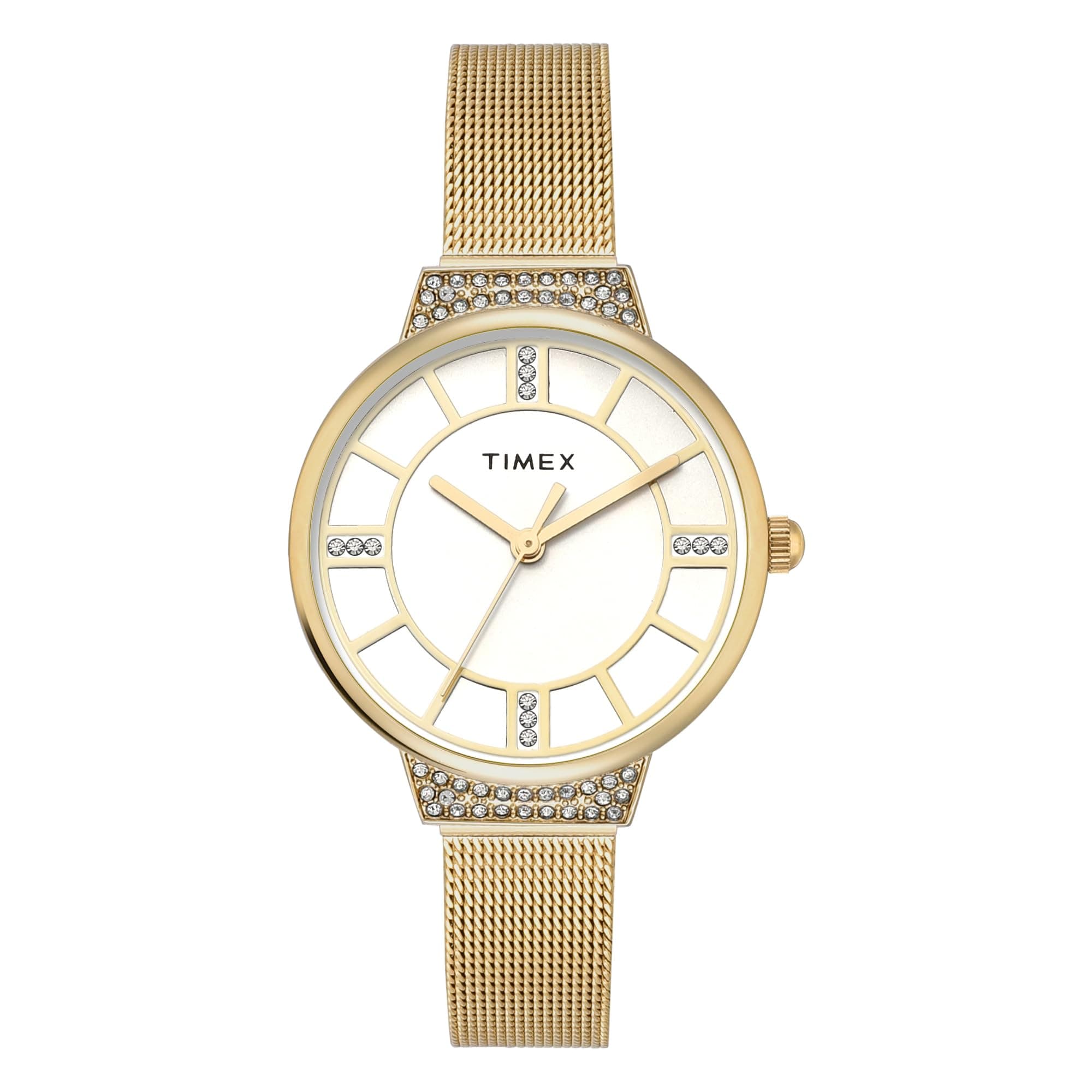 TIMEX Champagne Round Dial Analog Women’s Watch (TWEL22401)