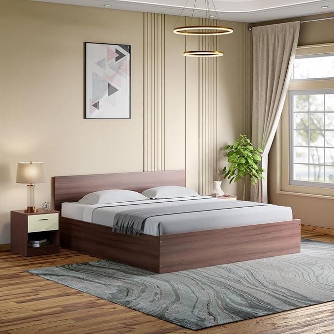 Interio by Godrej EWA Engineered Wood Box Bed at ₹17,300 (70% Off) – Amazon