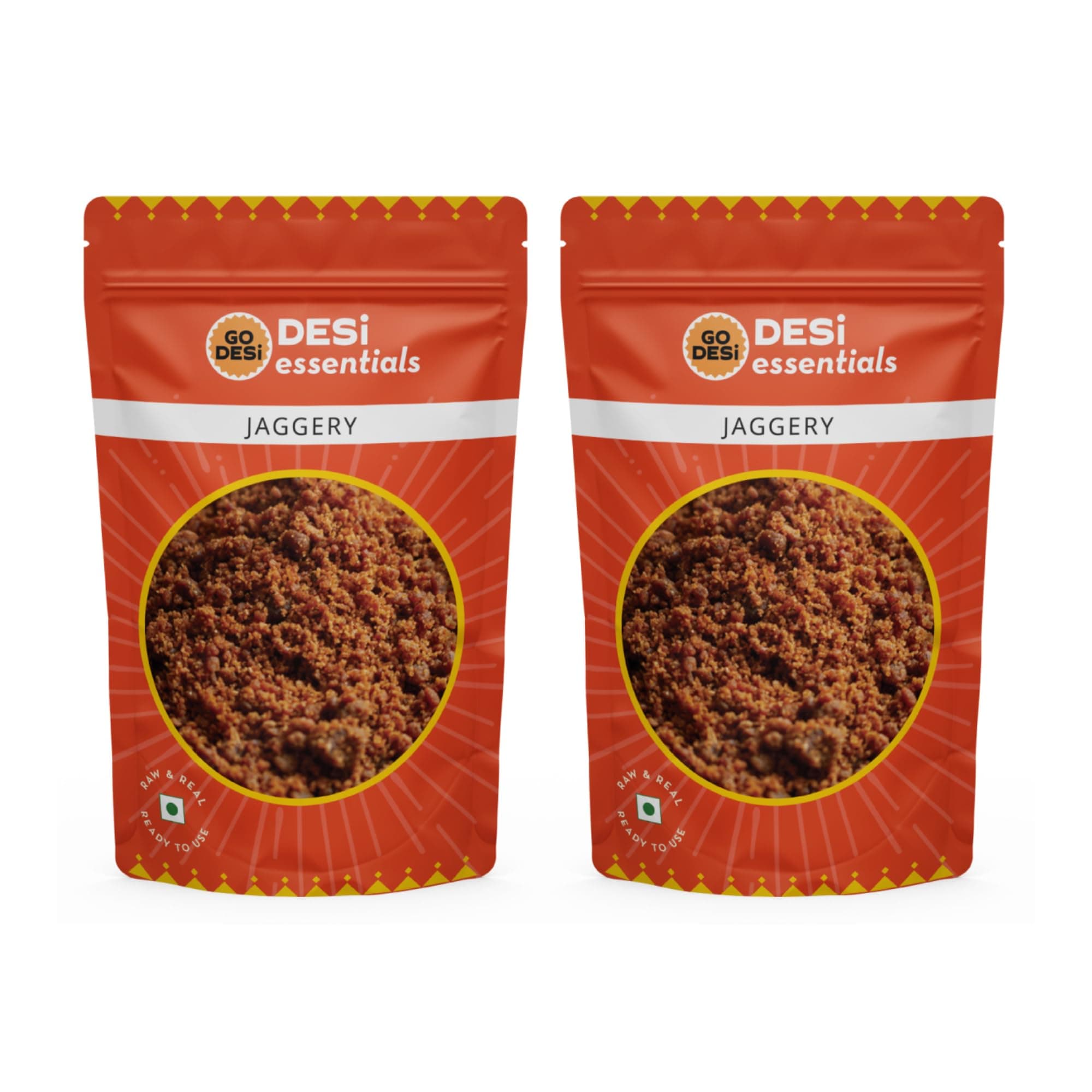 GO DESi Jaggery Powder 1 kg (Gur, Pure & Natural, 2 x 500g)