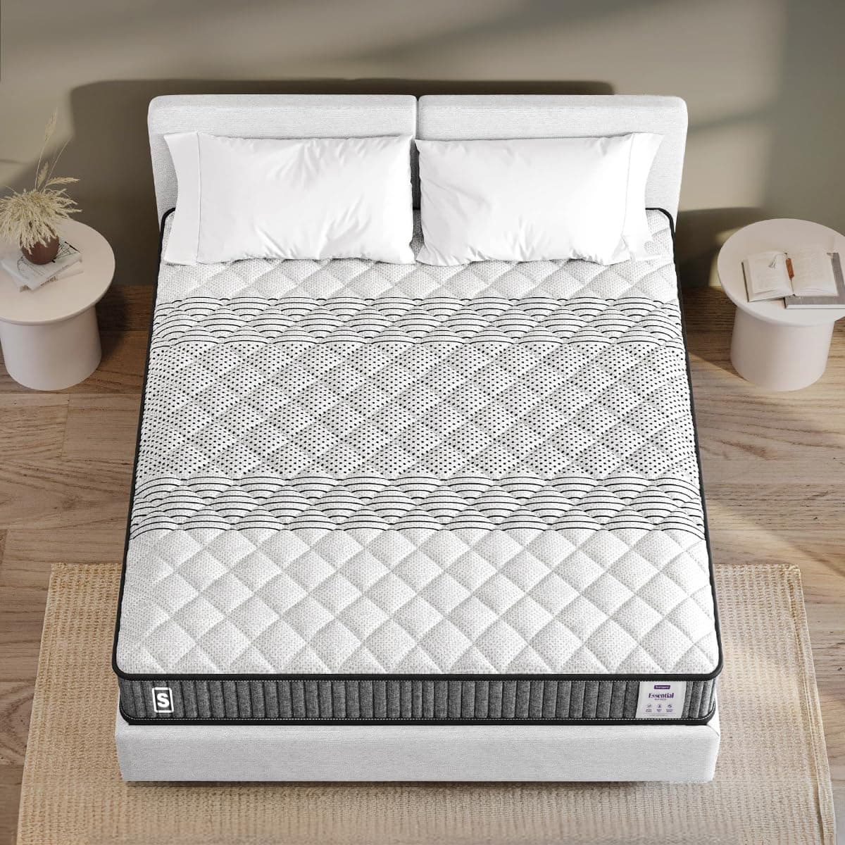 Springwel Essential Reversible 4 Inch Mattress | 15 Yrs Warranty | HR Foam | Medium Firm Quilted Mattress with Breathable & Anti Microbial Bamboo Charcoal Fabric Cover | Double Size (72X48X4) Inches at ₹4778 (51% Off) – Amazon