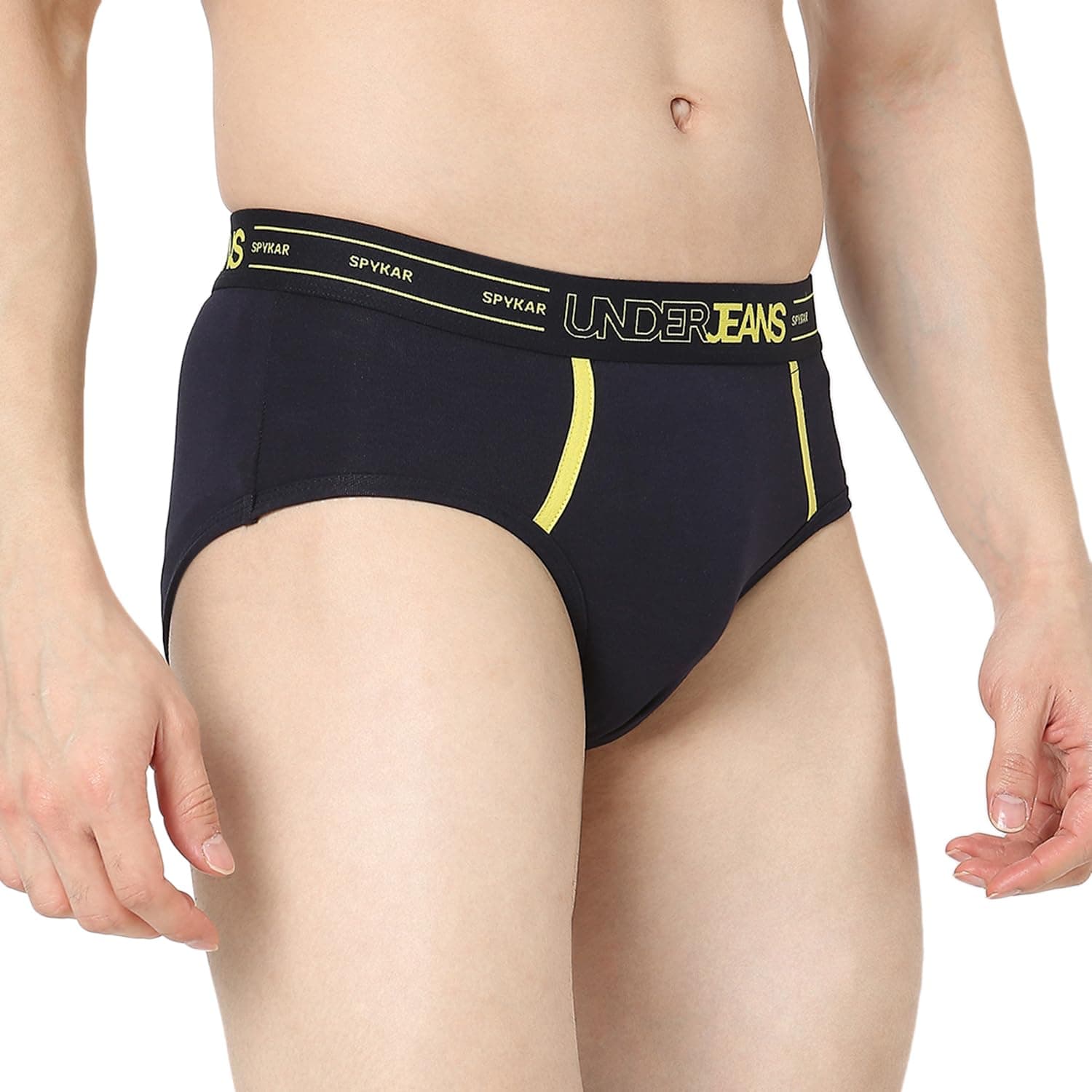 Underjeans by Spykar Men Premium Briefs — Pack of 2 (Navy, Dark Grey)