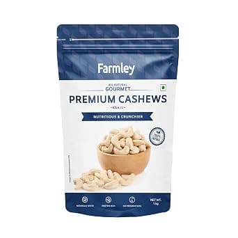 Farmley W320 Whole Cashews 1 Kg, Value Pack | Premium Kaju Dry Fruits, Whole Crunchy Cashews | Rich in Protein, & Nutritious | Gluten Free & at ₹799 – Amazon