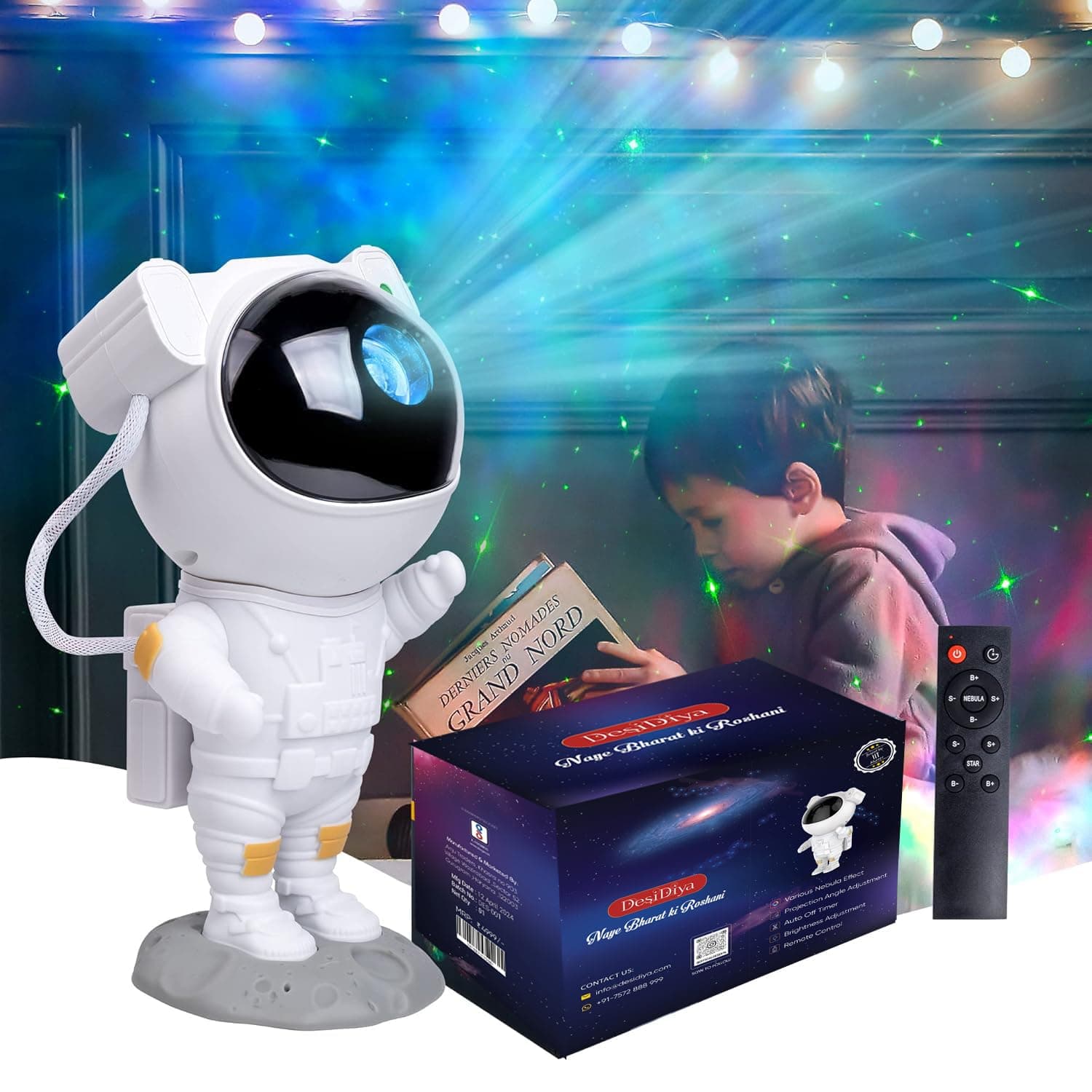 Desidiya Astronaut Star Projector Galaxy Night Light with Remote at ₹699 (88% Off) – Amazon
