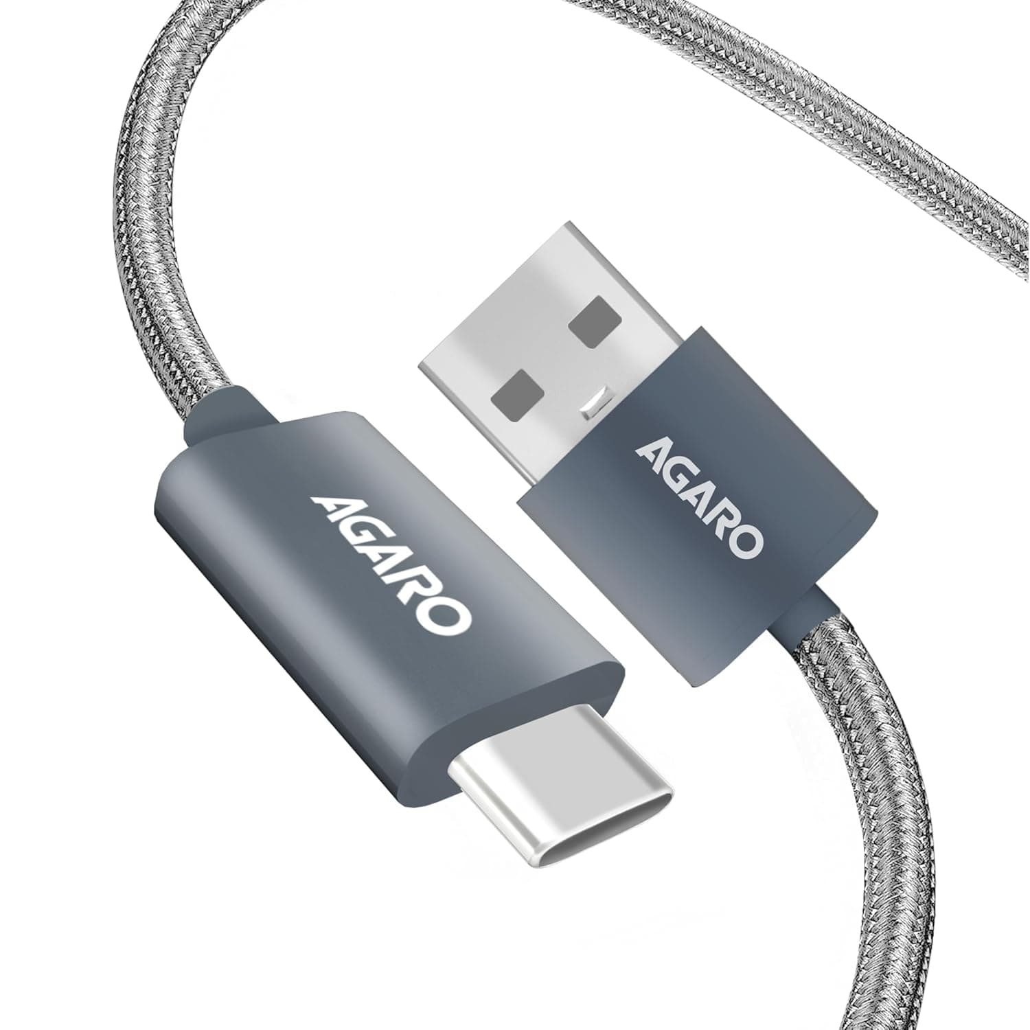 AGARO USB-A to Type C Cable, Unbreakable Braided Cable, 3A Fast Charging, Compatible with All Type C Devices Including Smartphones, Tablets, PD Technology, 1.5 M (4.9Ft), 480 Mbps Data Transmission at ₹214 (64% Off) – Amazon