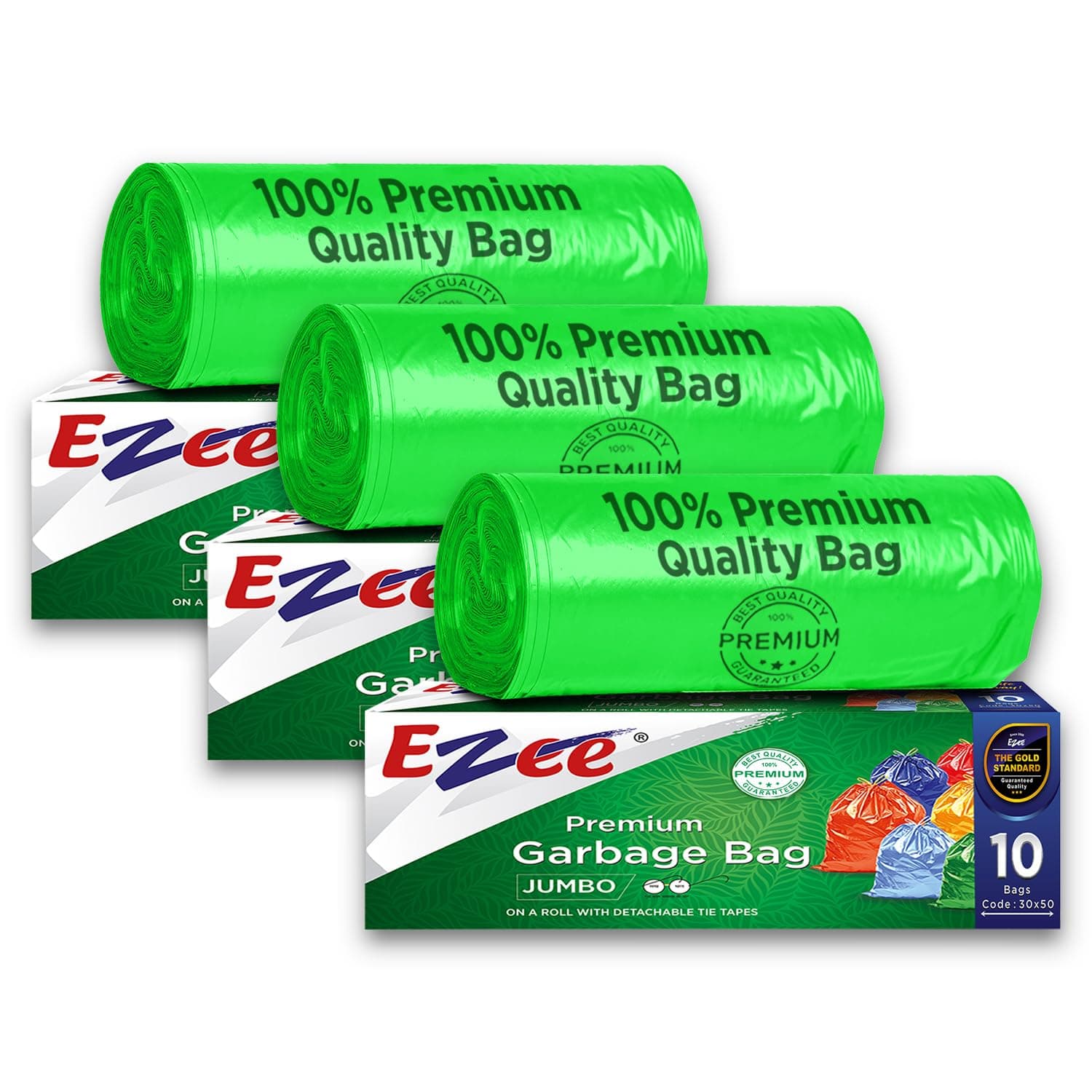 Ezee Disposable Garbage Bags (30"x50", Pack of 3)