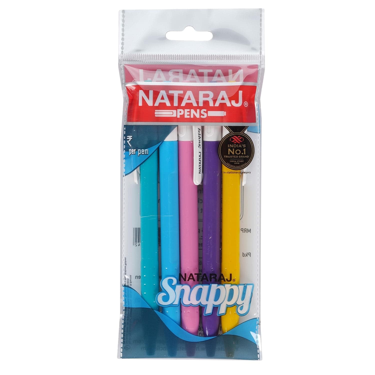 [Mrp Error] Nataraj Snappy Ball Pen, Smooth Tip-in-tip-out, Stress-free Writing, Non-slip Grip, Medium Point (1.0mm), Pack of 5, Blue at ₹25 (29% Off) – Amazon