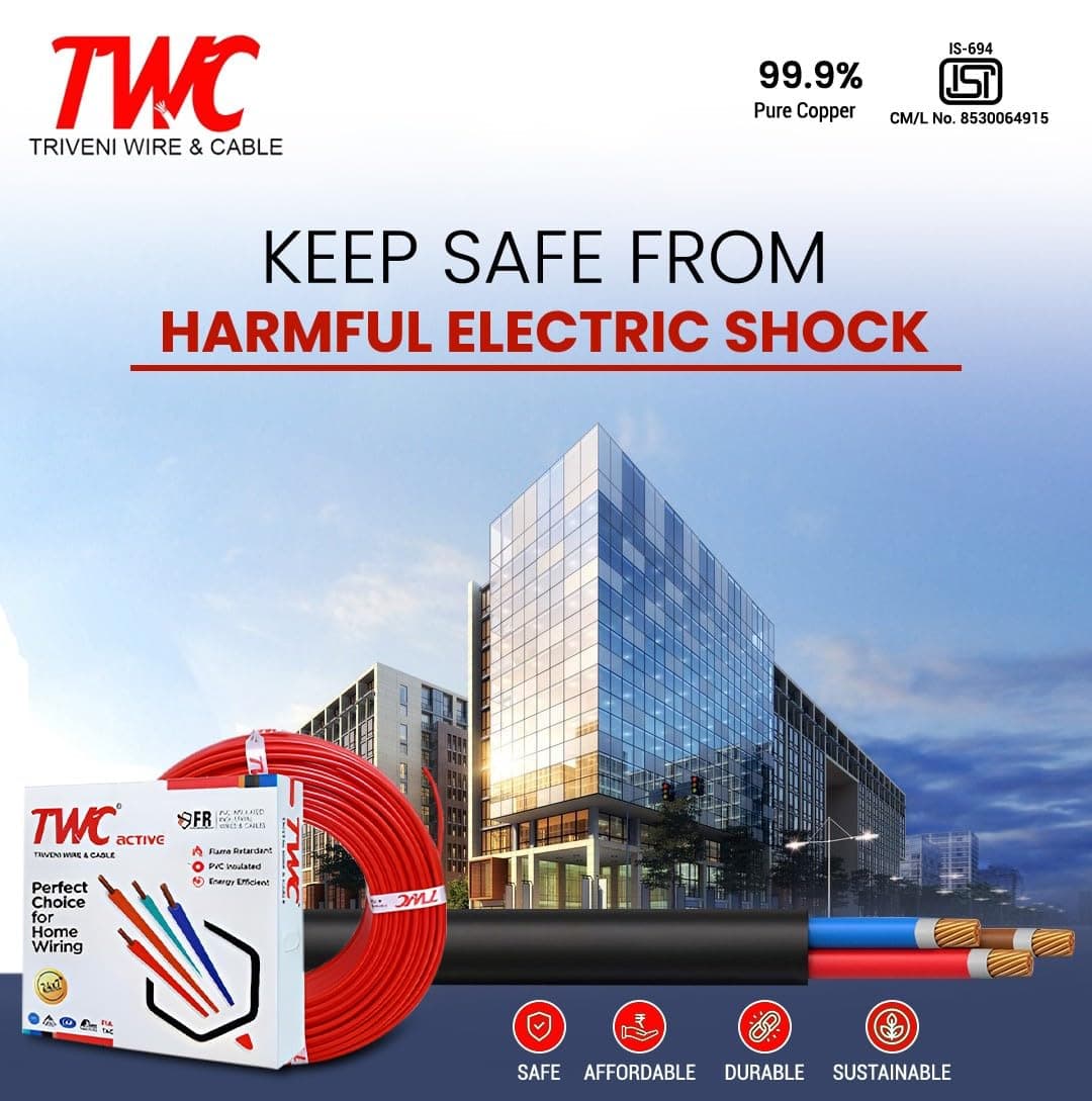 TWC Active Yellow 1.5 SQMM 180 Metre Copper Wire — HRFR Low-Smoke Halogen-Free House Wiring Cable