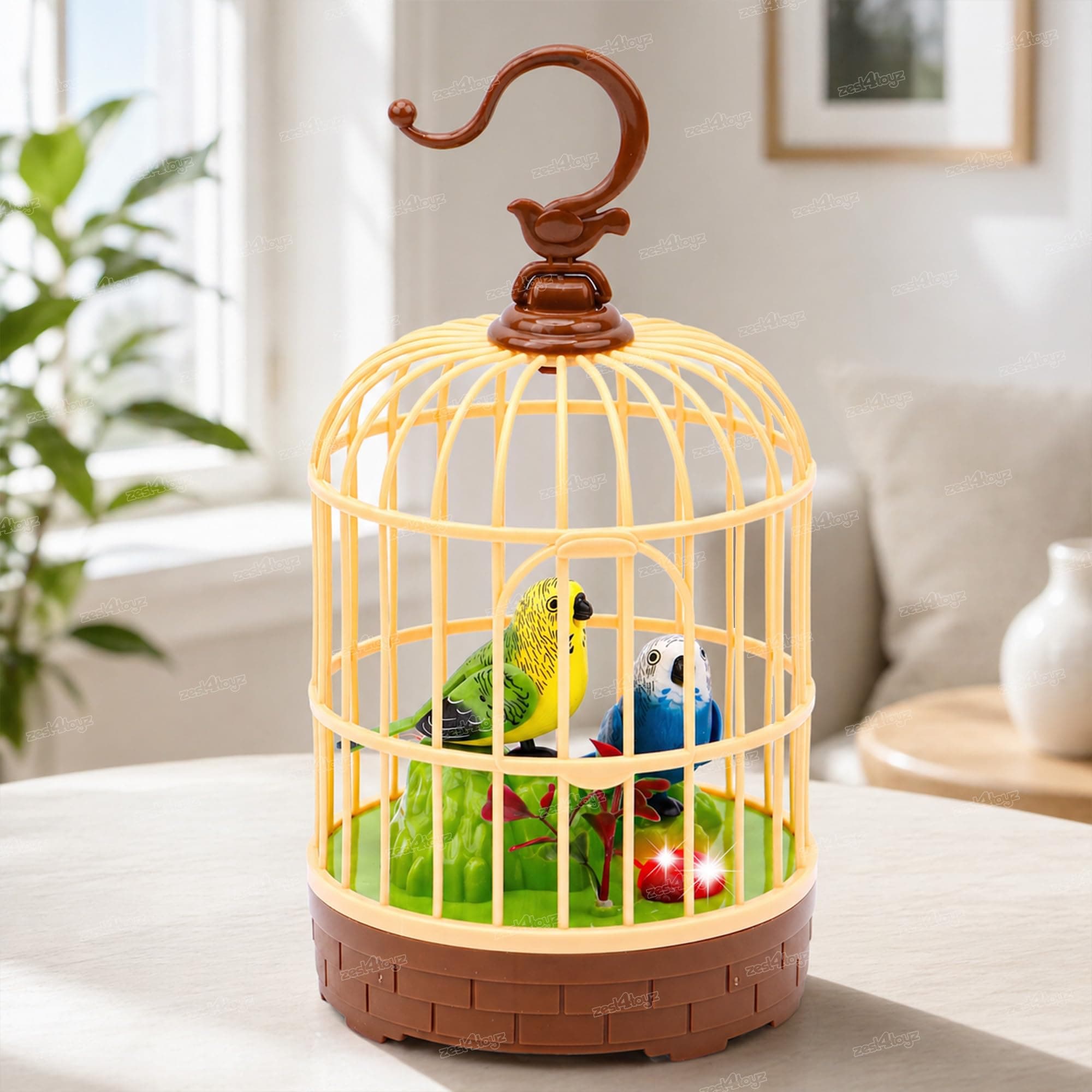 Zest 4 Toyz Singing Chirping Bird Toy in Hanging Cage at ₹329 (78% Off) – Amazon
